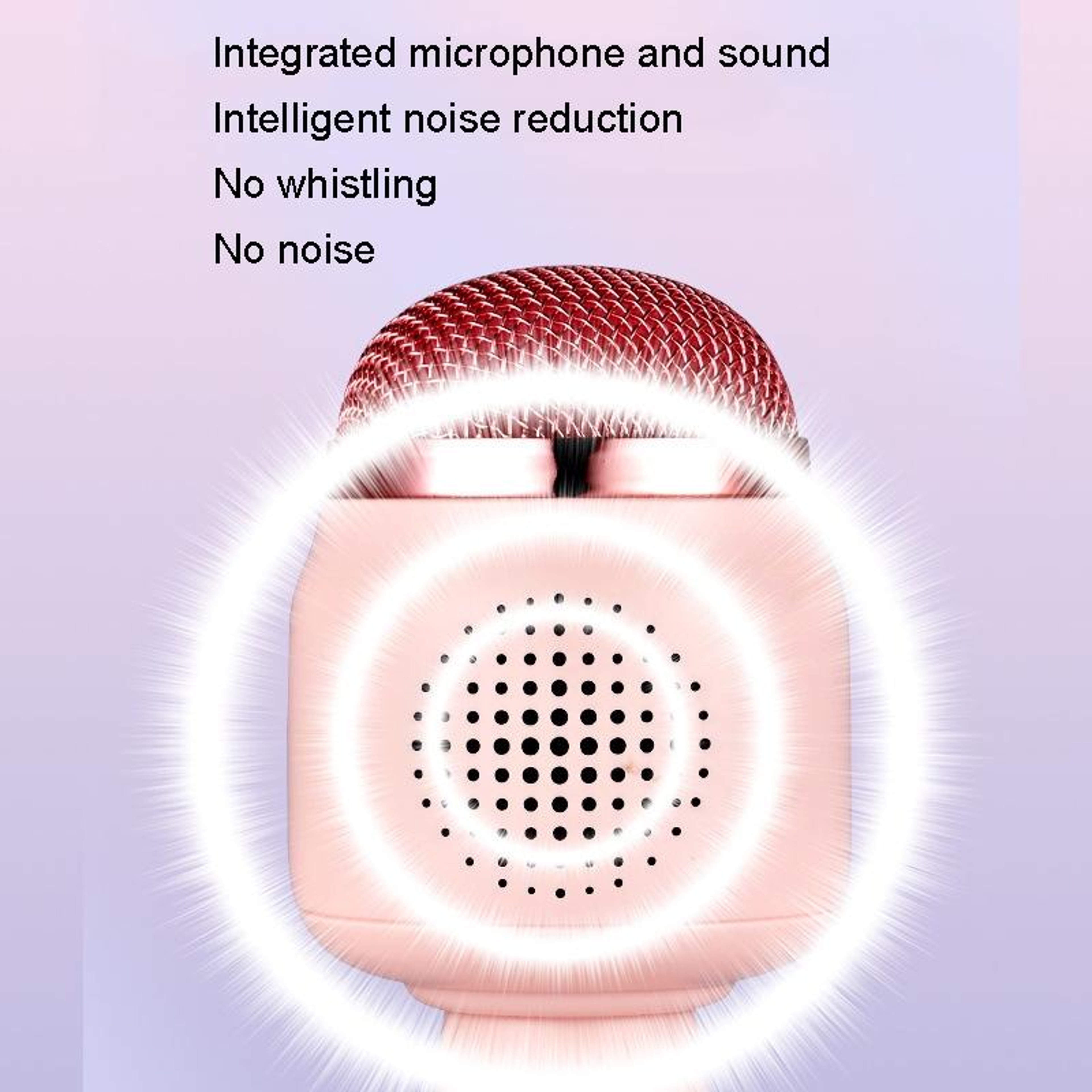Kids Wireless Bluetooth Karaoke Microphone With Echo  Speaker Pink Singing Mic 5