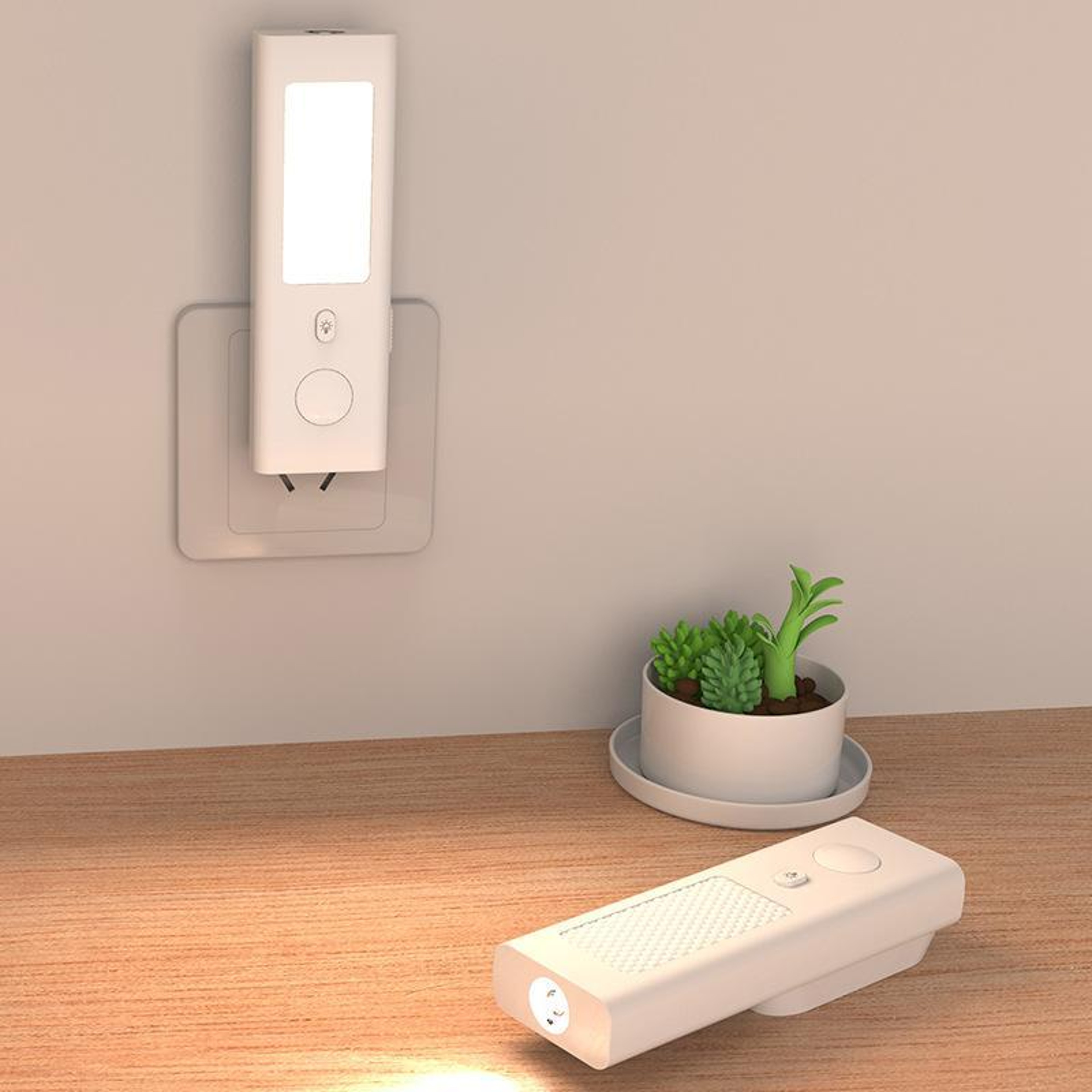 Premium Motion Sensor Rechargeable Plug In LED Night Light – view 7