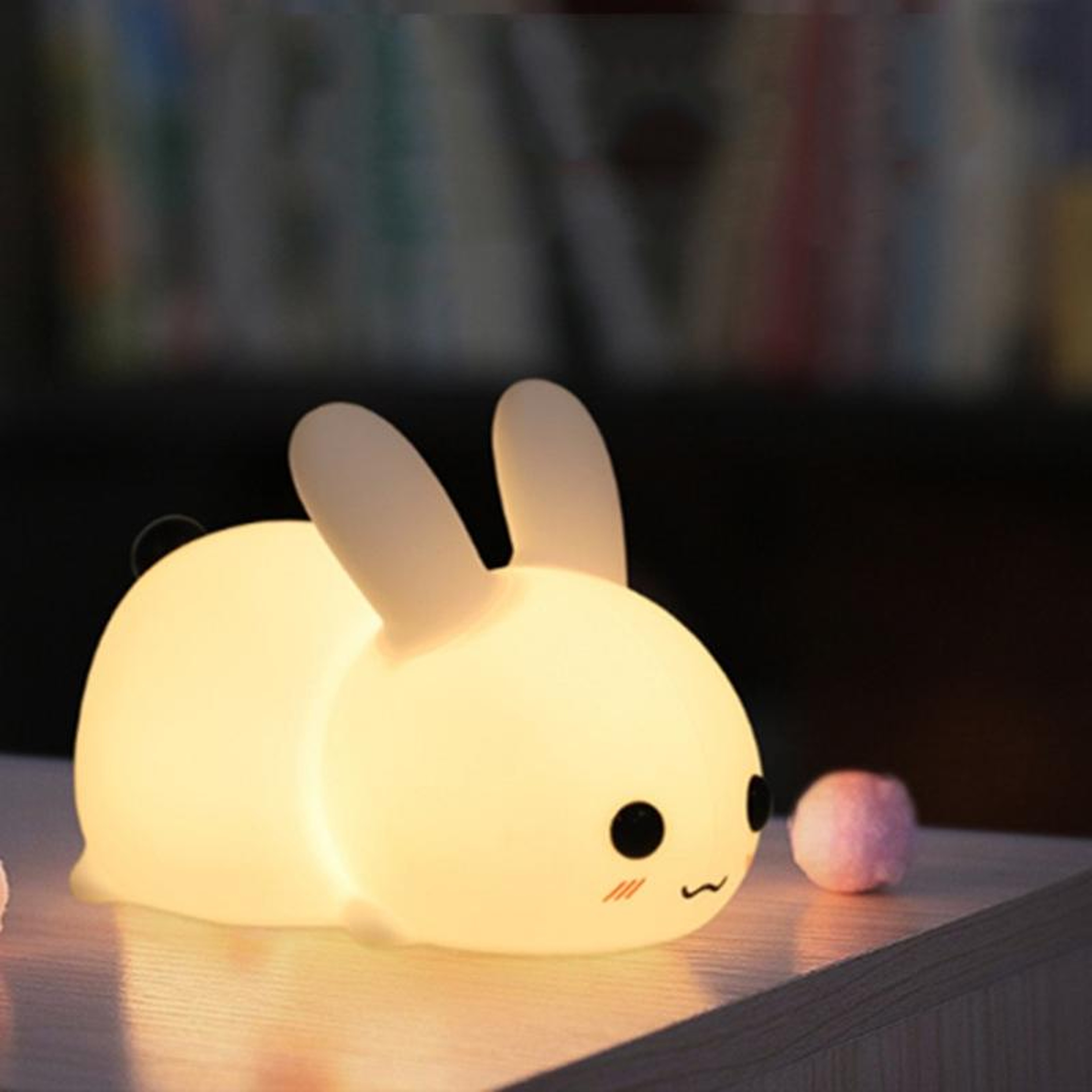 Soft Silicone Rabbit USB Rechargeable Night Light with Dual Tone LED – view 1
