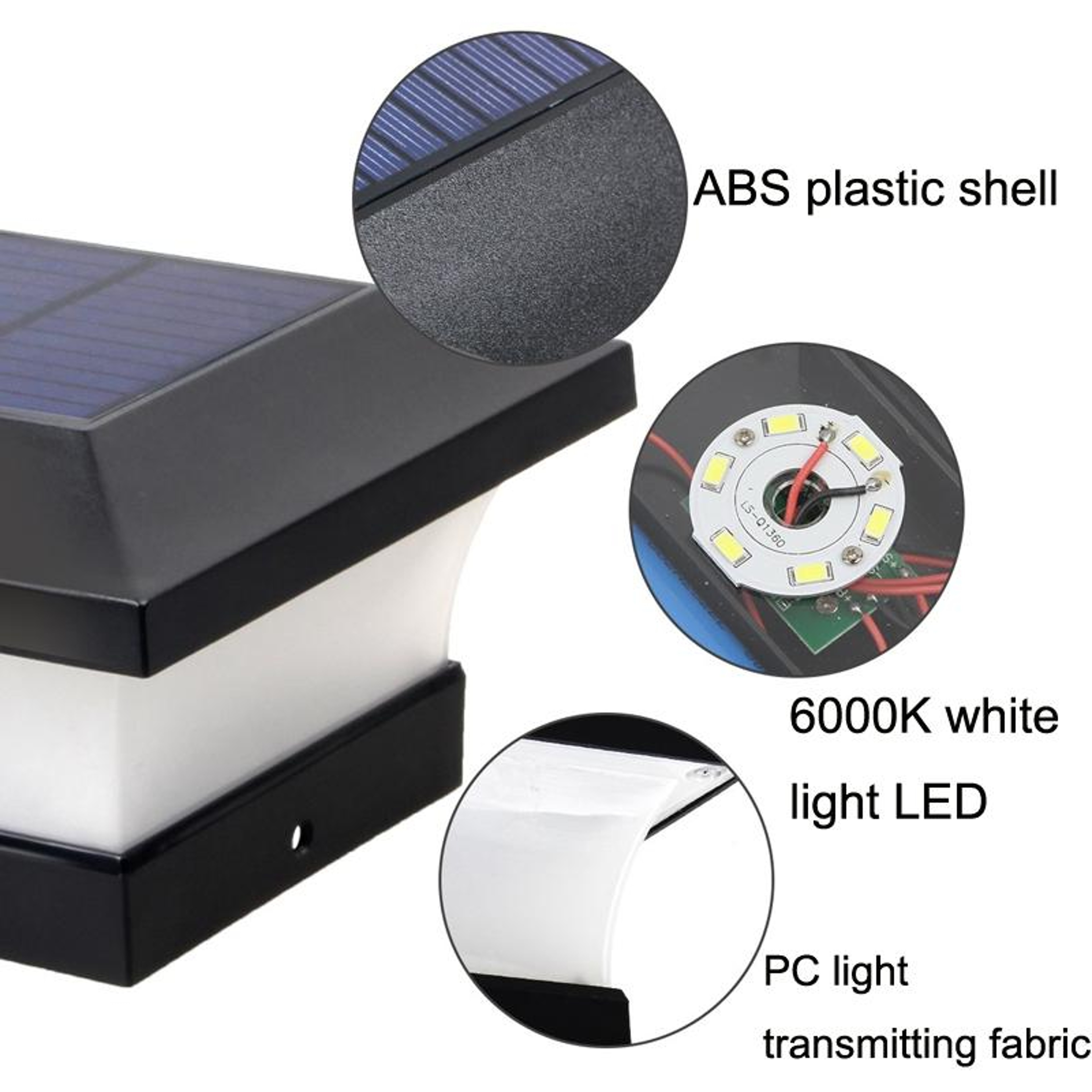 Solar LED Waterproof Outdoor Column Light For Courtyard  Garden 3