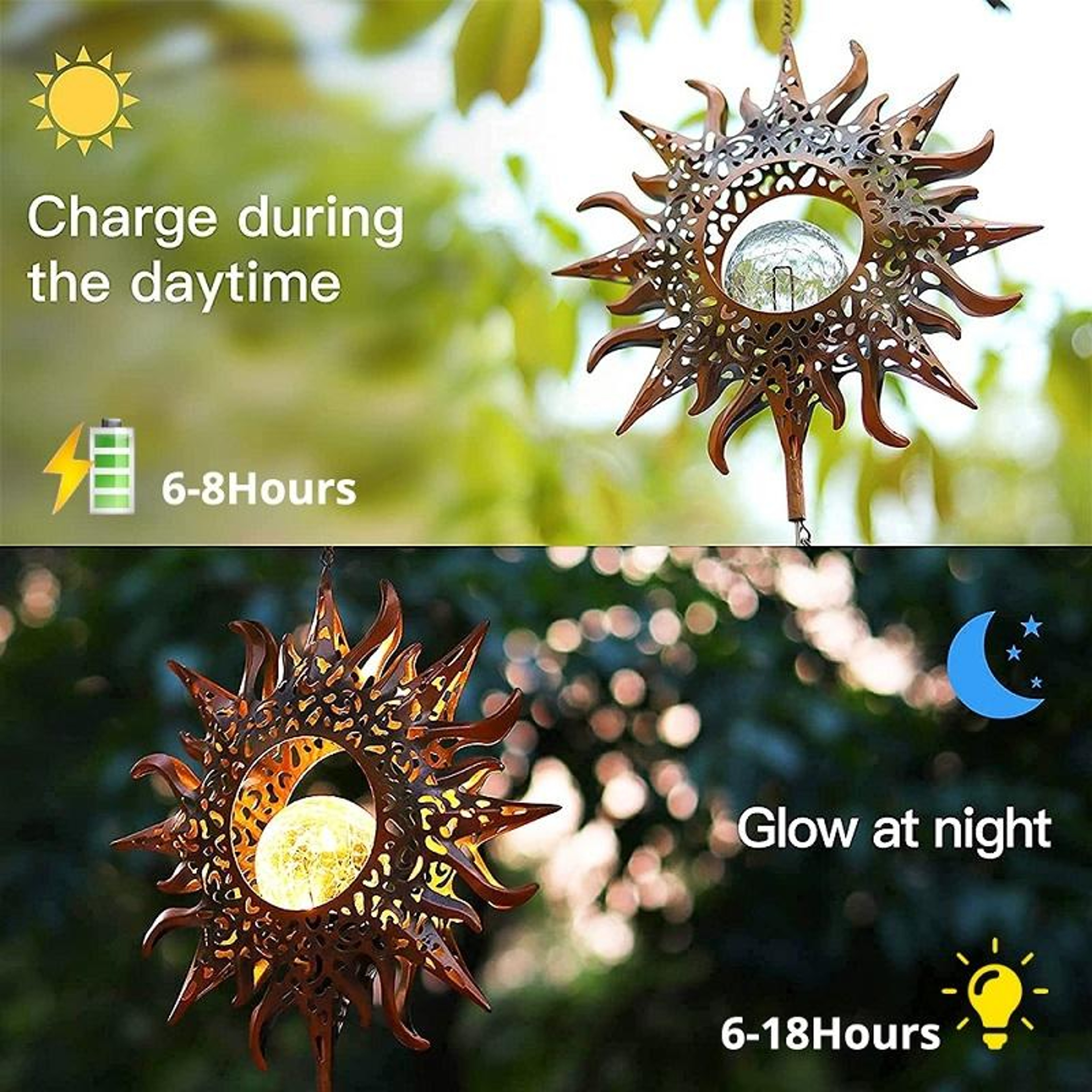Solar Wind Chime Lamp Outdoor Decorative Outdoor Solar Hanging Light With LED Illumination  Weather 4