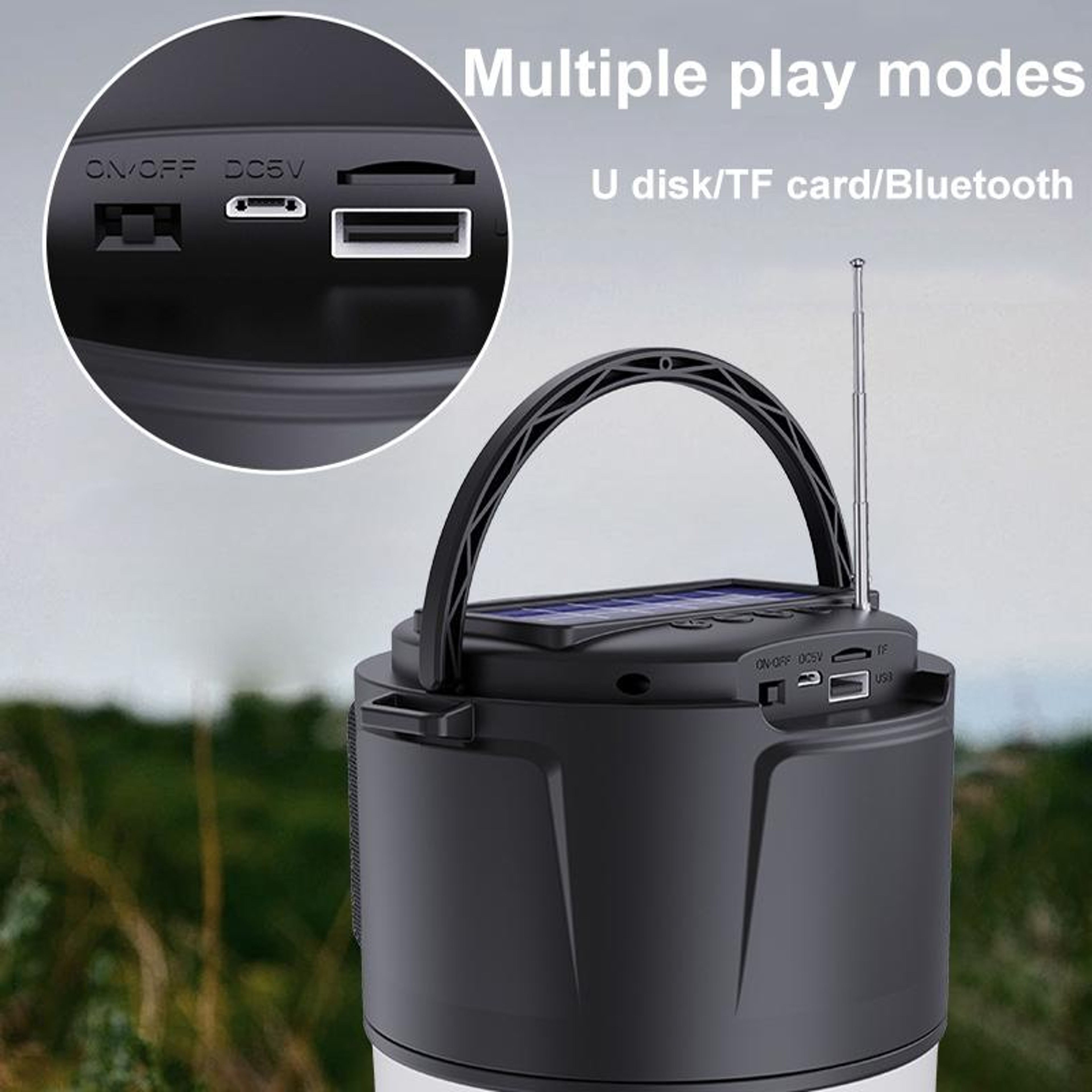 Outdoor Solar Camping Light  Portable Solar Bluetooth Speaker 4