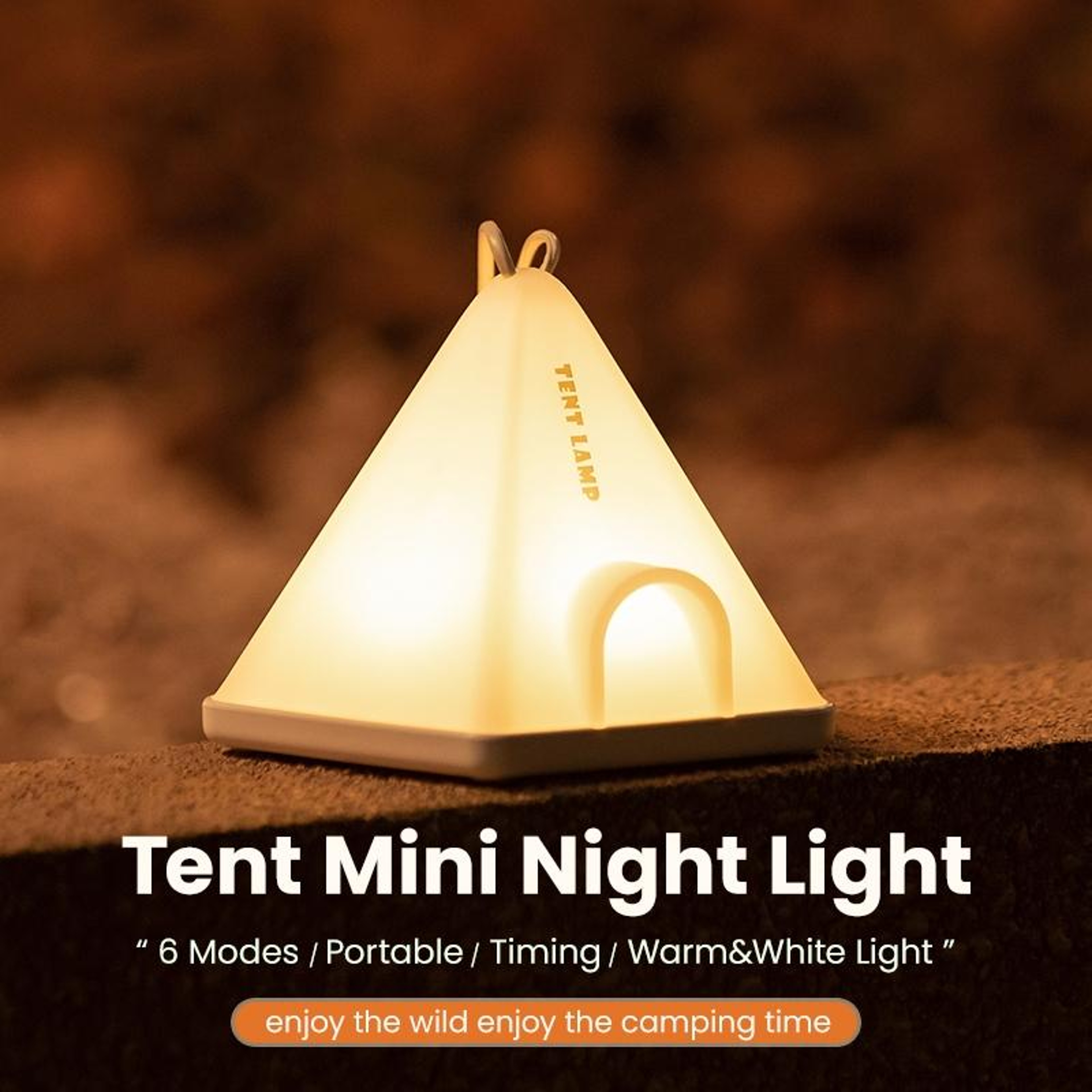 TentShaped USB Night Light With Timer Portable Camping Atmosphere Lamp 1