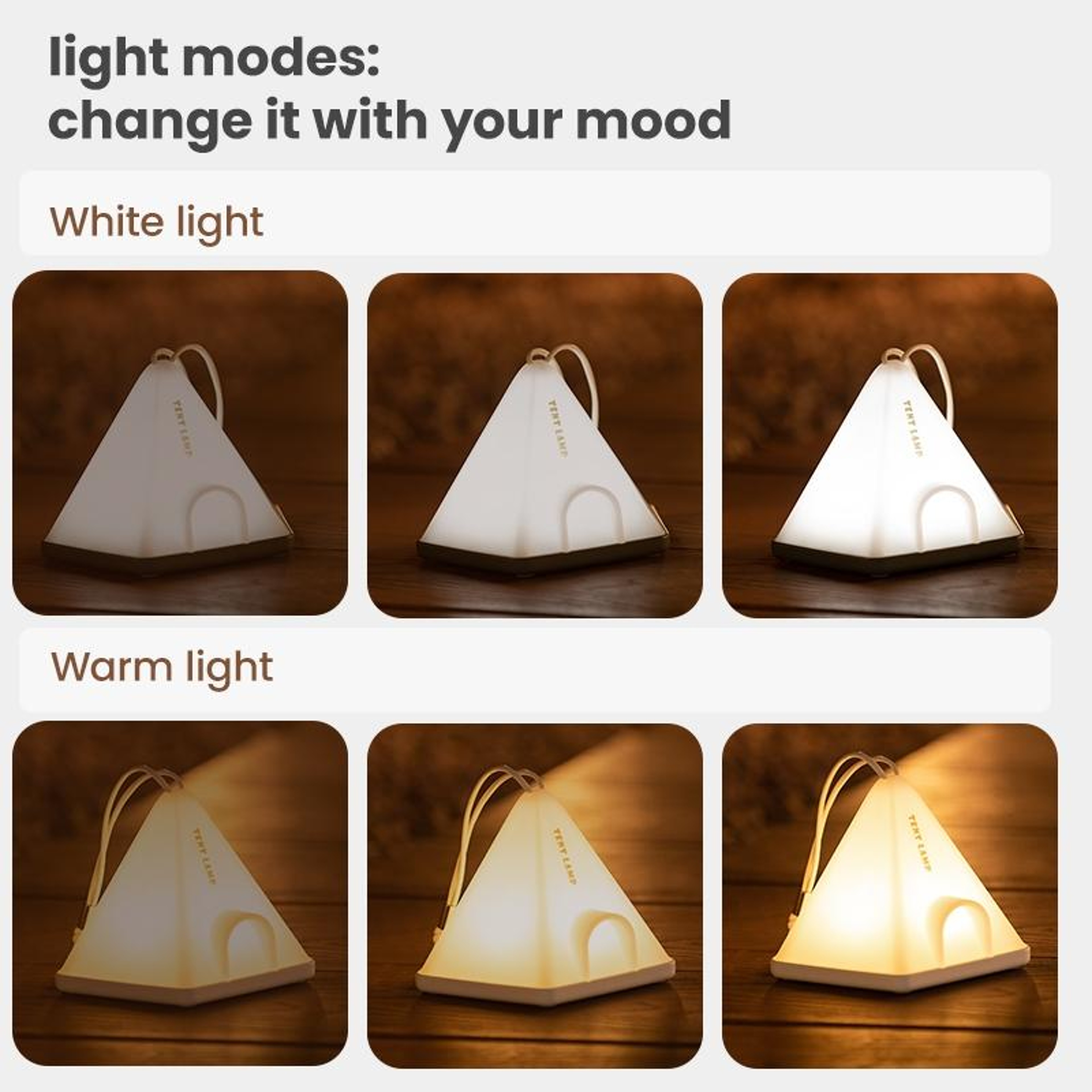 TentShaped USB Night Light With Timer Portable Camping Atmosphere Lamp 2