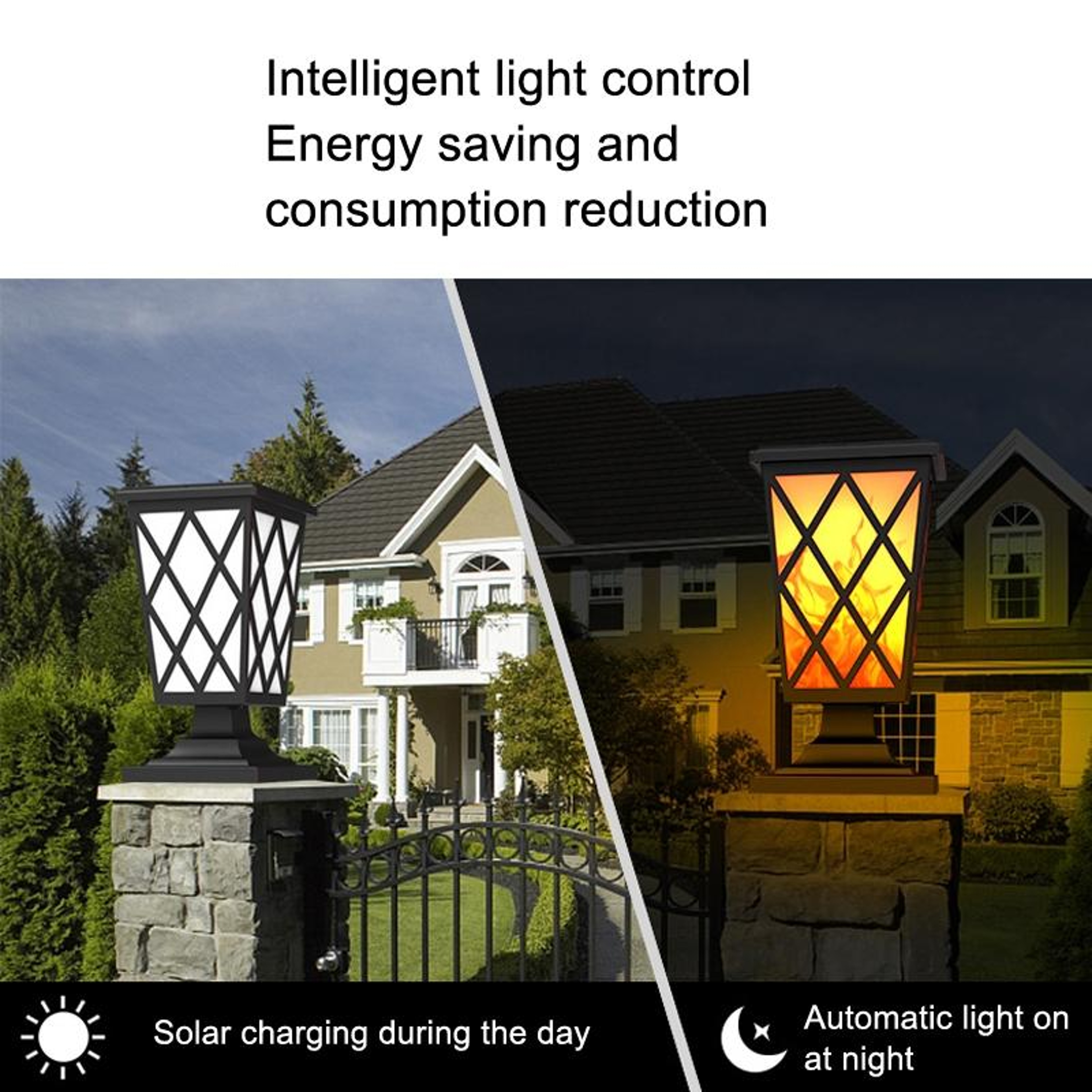 Premium Solar Flame Garden Light Outdoor Fence  Landscape LED Ambience 3