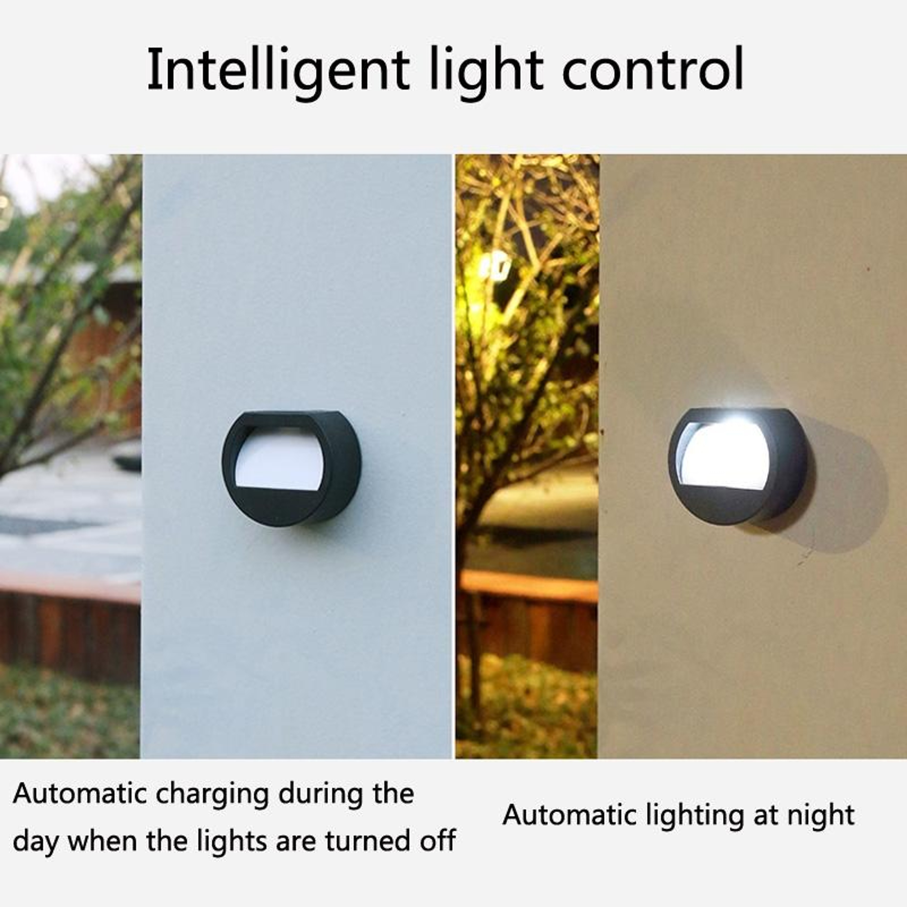 Solar Outdoor Waterproof LED Round Wall Light With Auto Dusk To Dawn Sensor 3