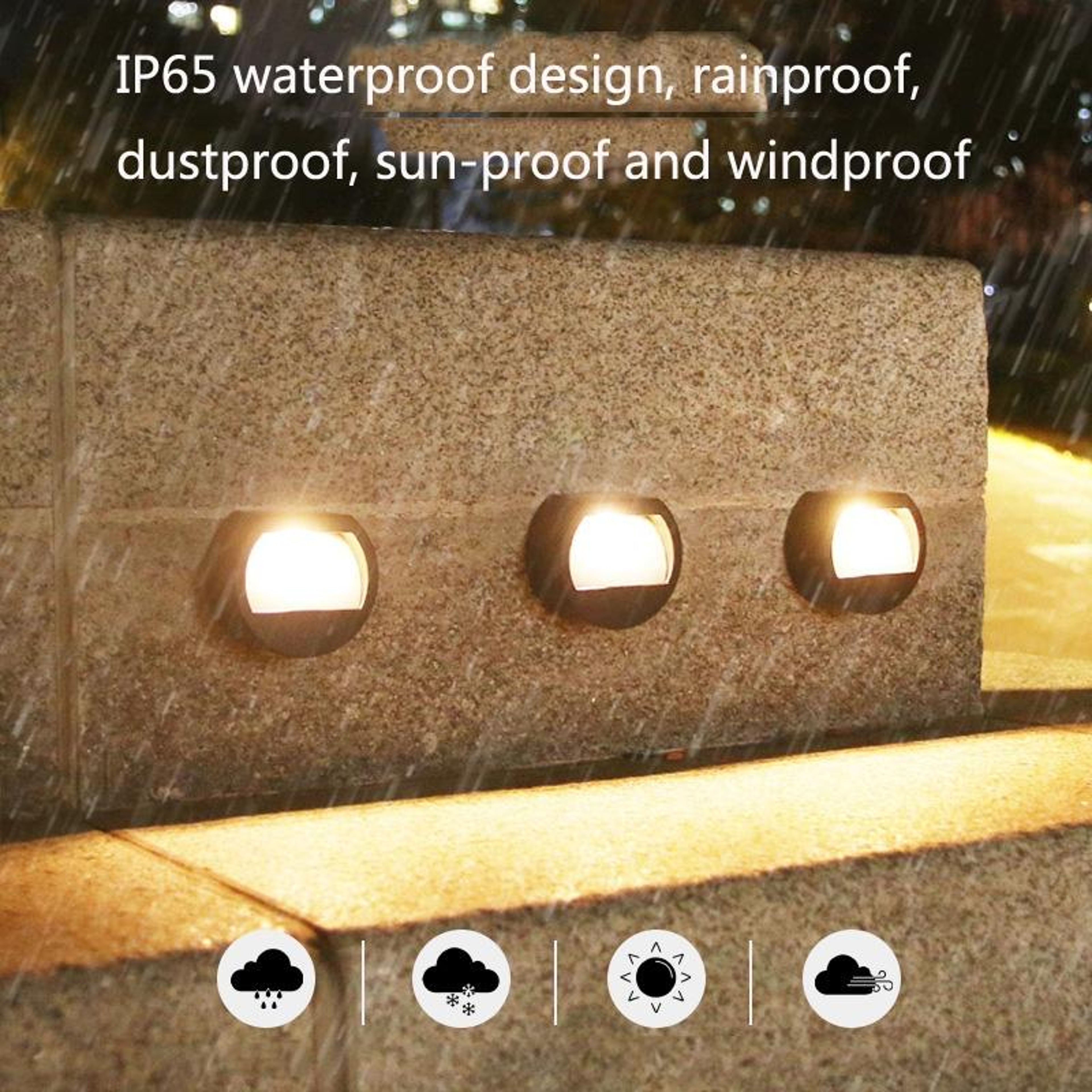 Solar Outdoor Waterproof LED Round Wall Light With Auto Dusk To Dawn Sensor 4