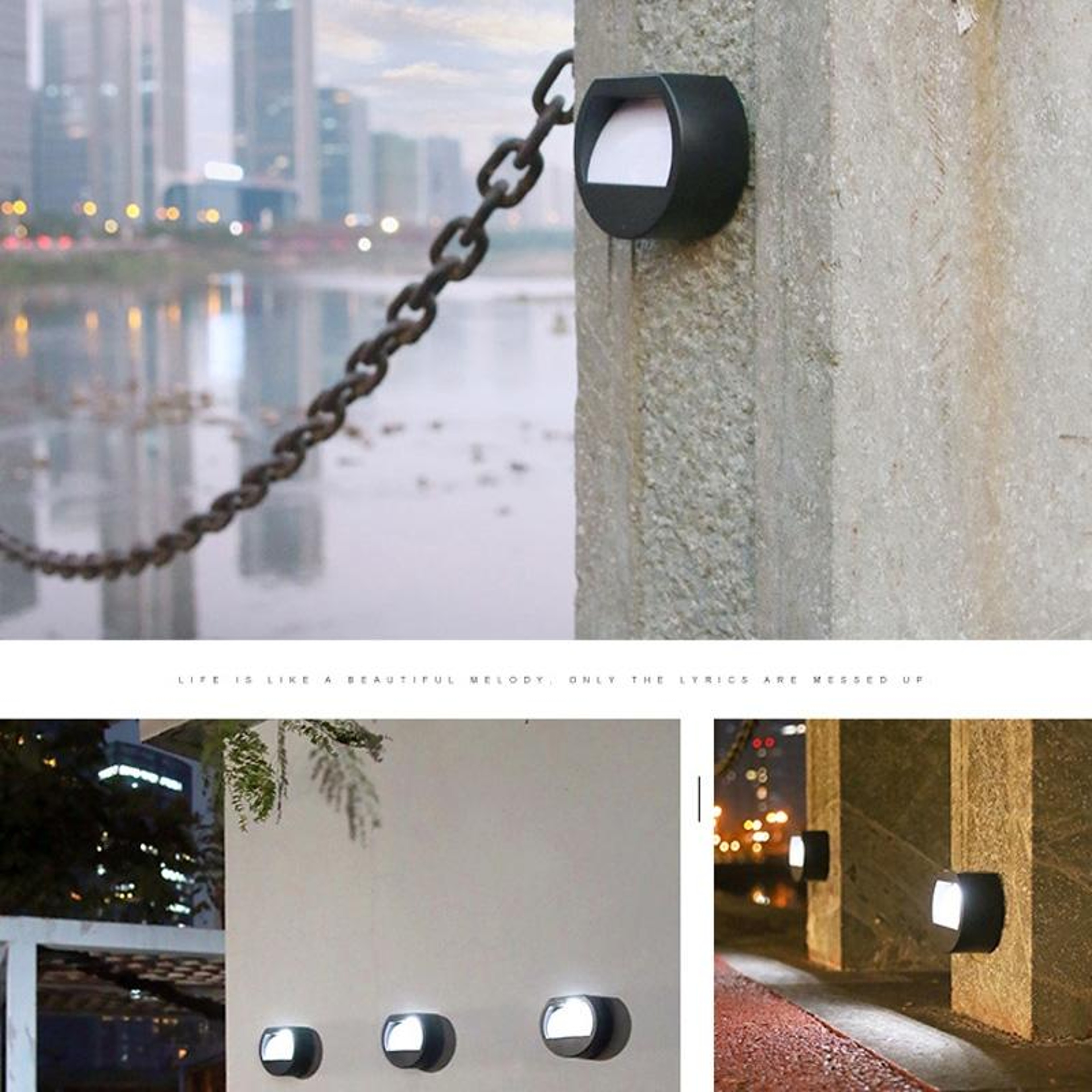 Solar Outdoor Waterproof LED Round Wall Light With Auto Dusk To Dawn Sensor 5