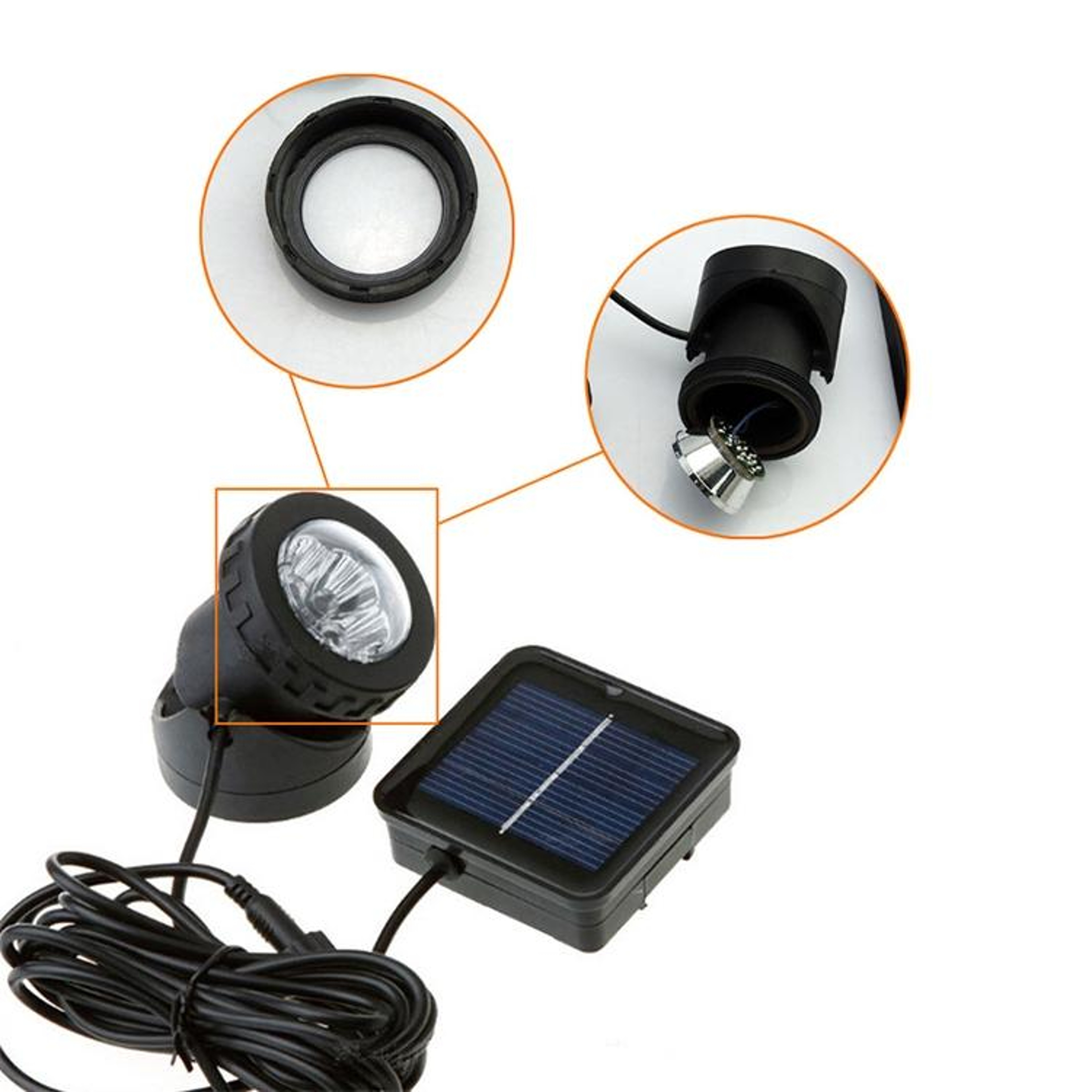 Solar Underwater Spotlight Waterproof LED Pond  Outdoor Solar Lighting 5