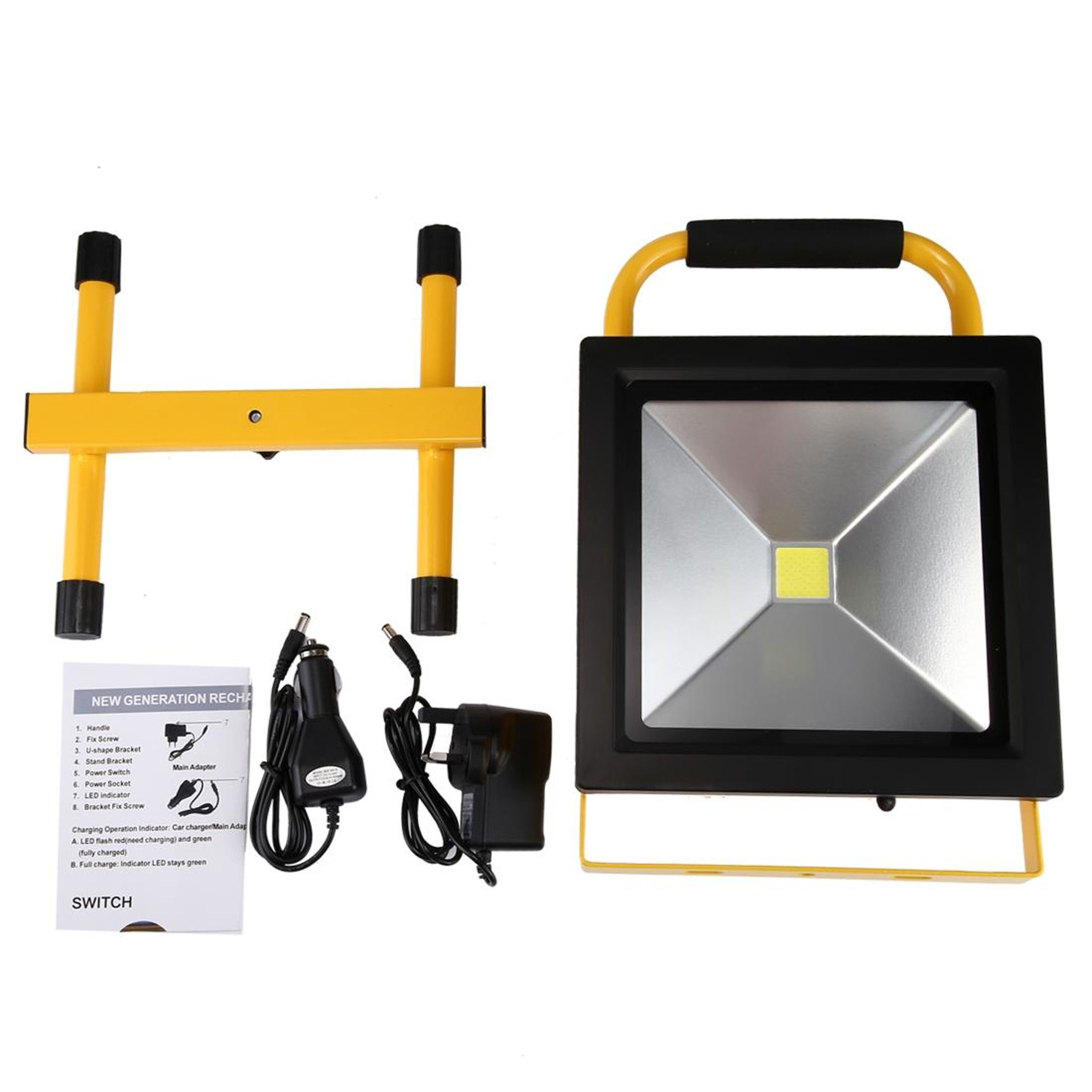 Waterproof COB LED Rechargeable Flood Light With Car  AC Charging 5