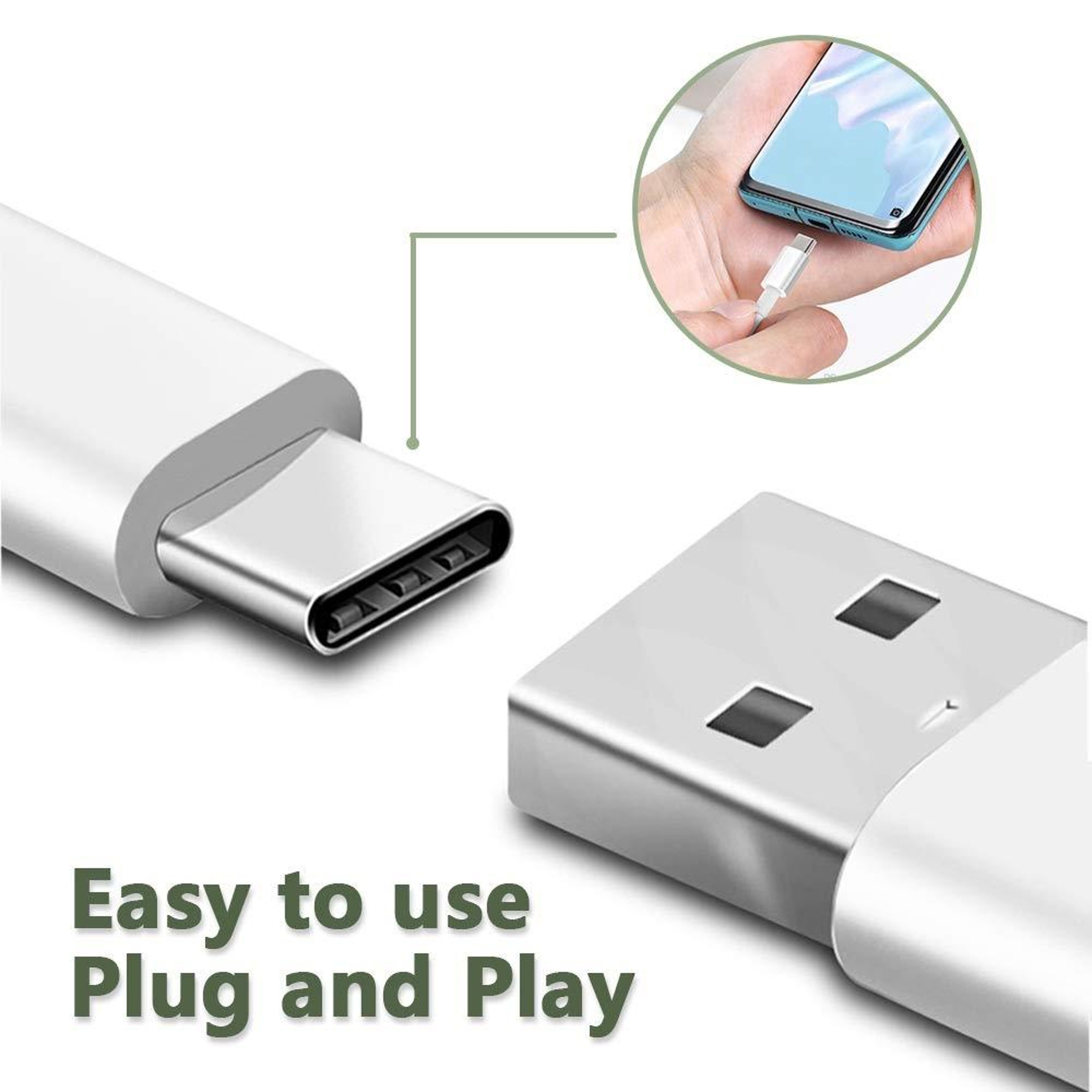 Premium USB C cable USB C to USB A Data & Fast Charging Cable for Smartphones, Tablets & Laptops – view 9