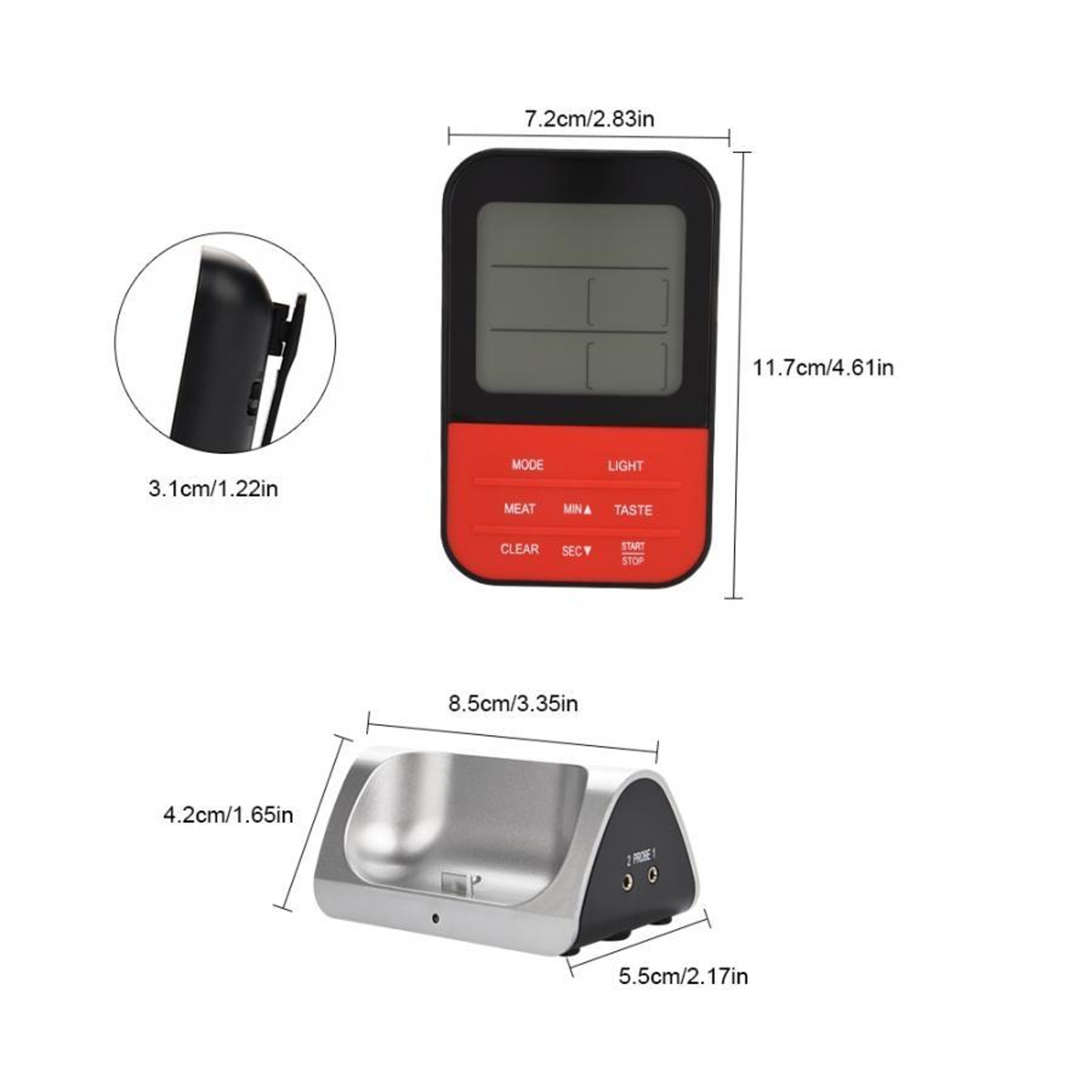 Precision LCD Dual Probe Digital Food Thermometer With Timer 3