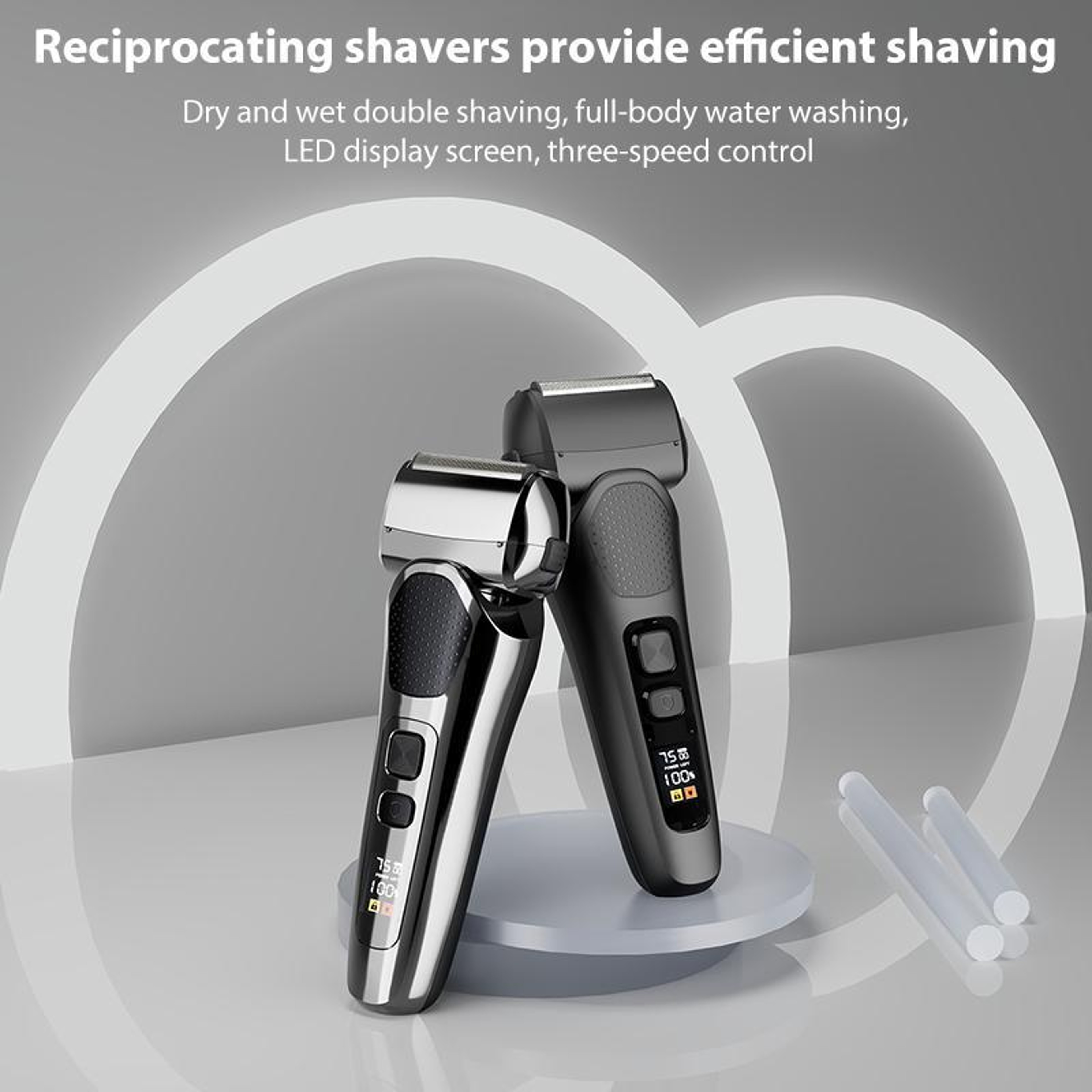 Washable LED Display Electric Shaver for Men – view 2