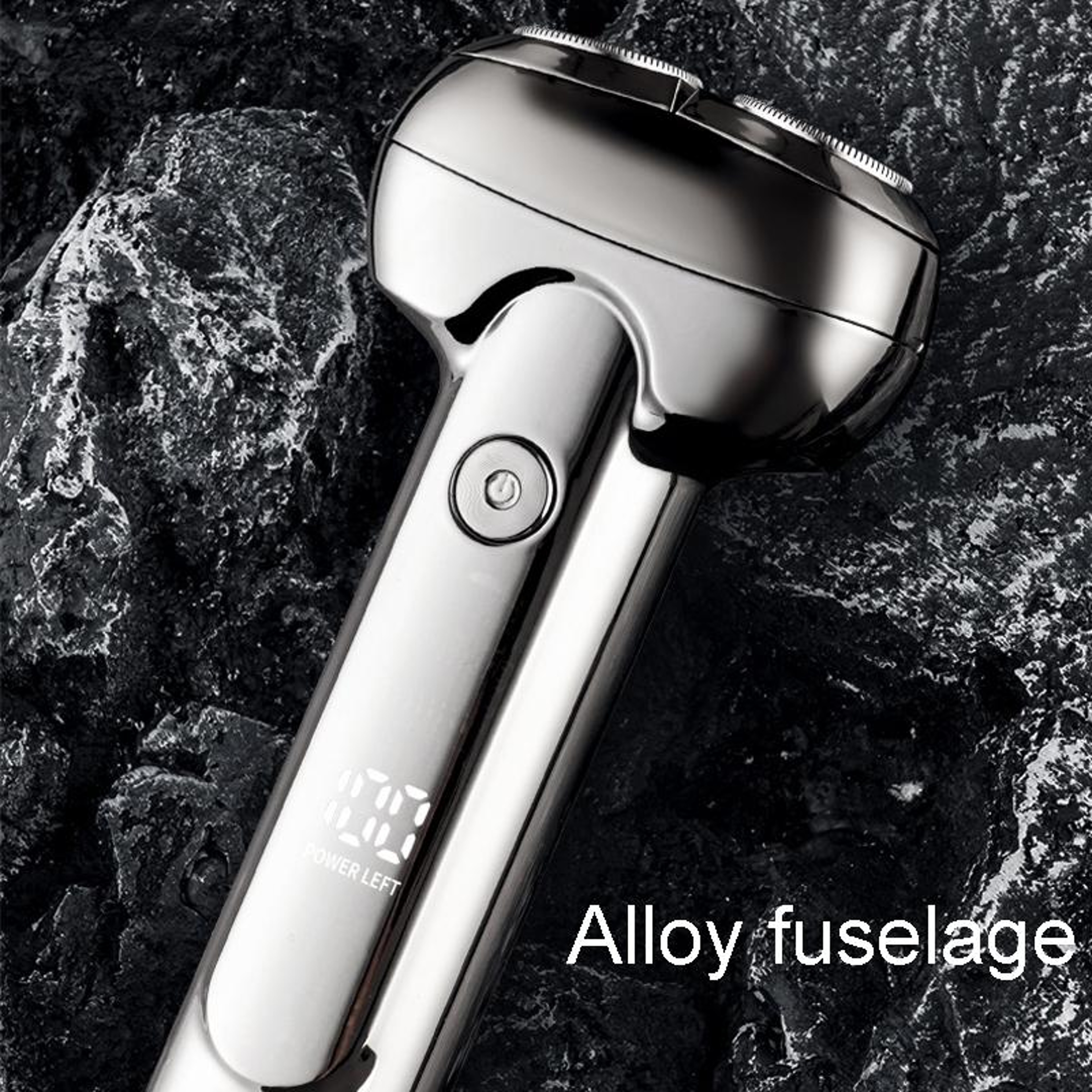 Bright Silver Mini Electric Shaver With LED Display And USB C Charging 1