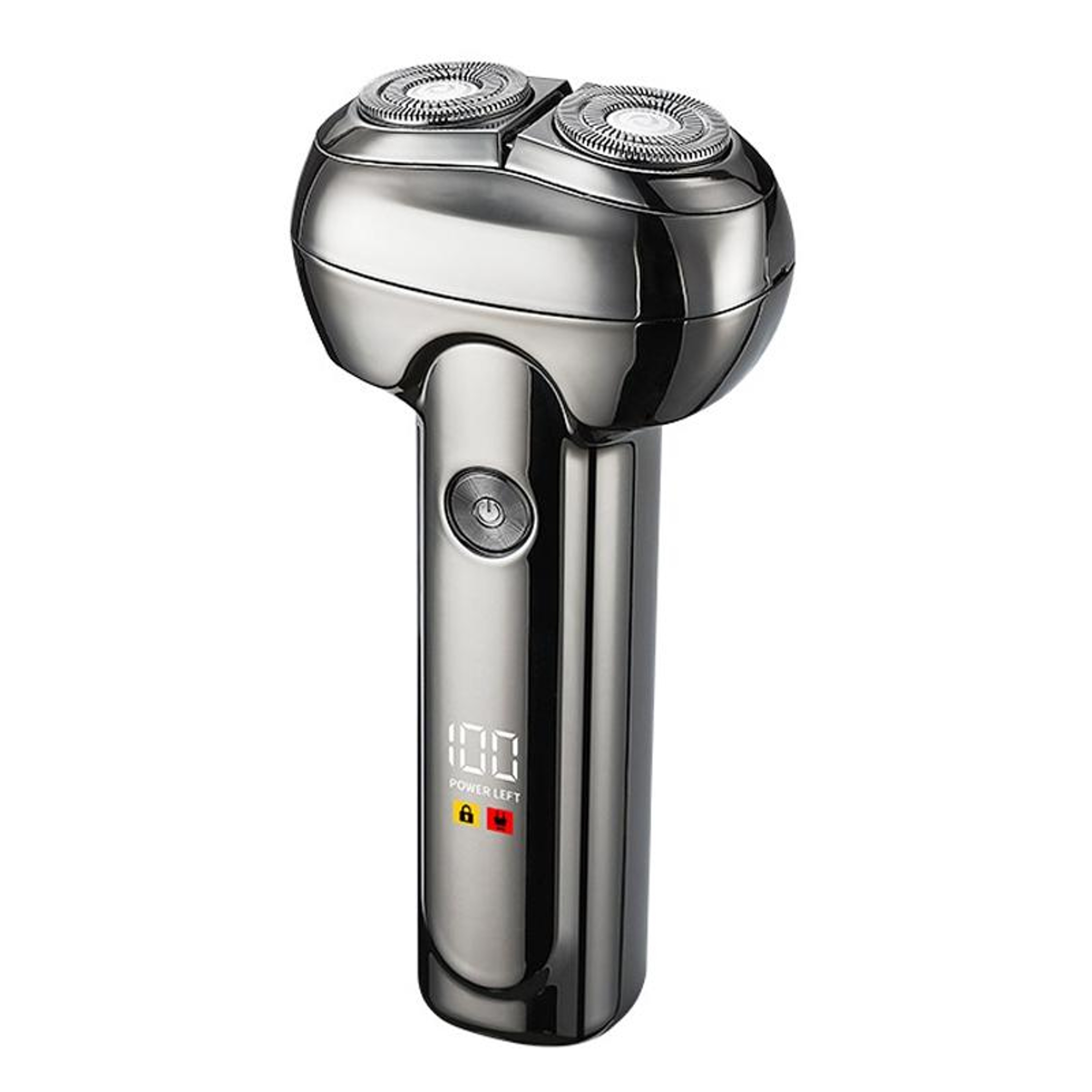 Bright Silver Mini Electric Shaver With LED Display And USB C Charging 9