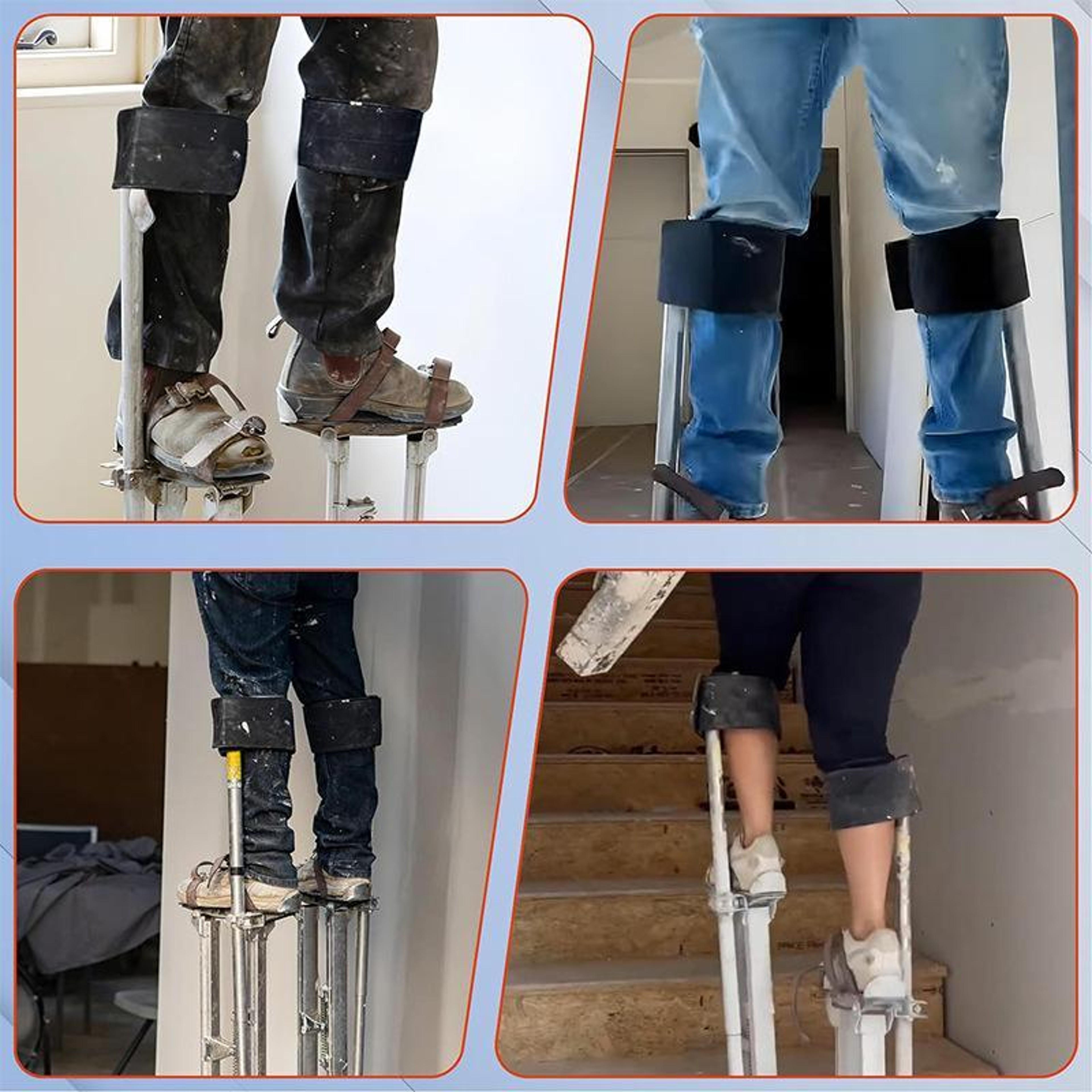 Adjustable Drywall Stilt Straps 2pc Leg Binding Belt Replacement Kit – view 6
