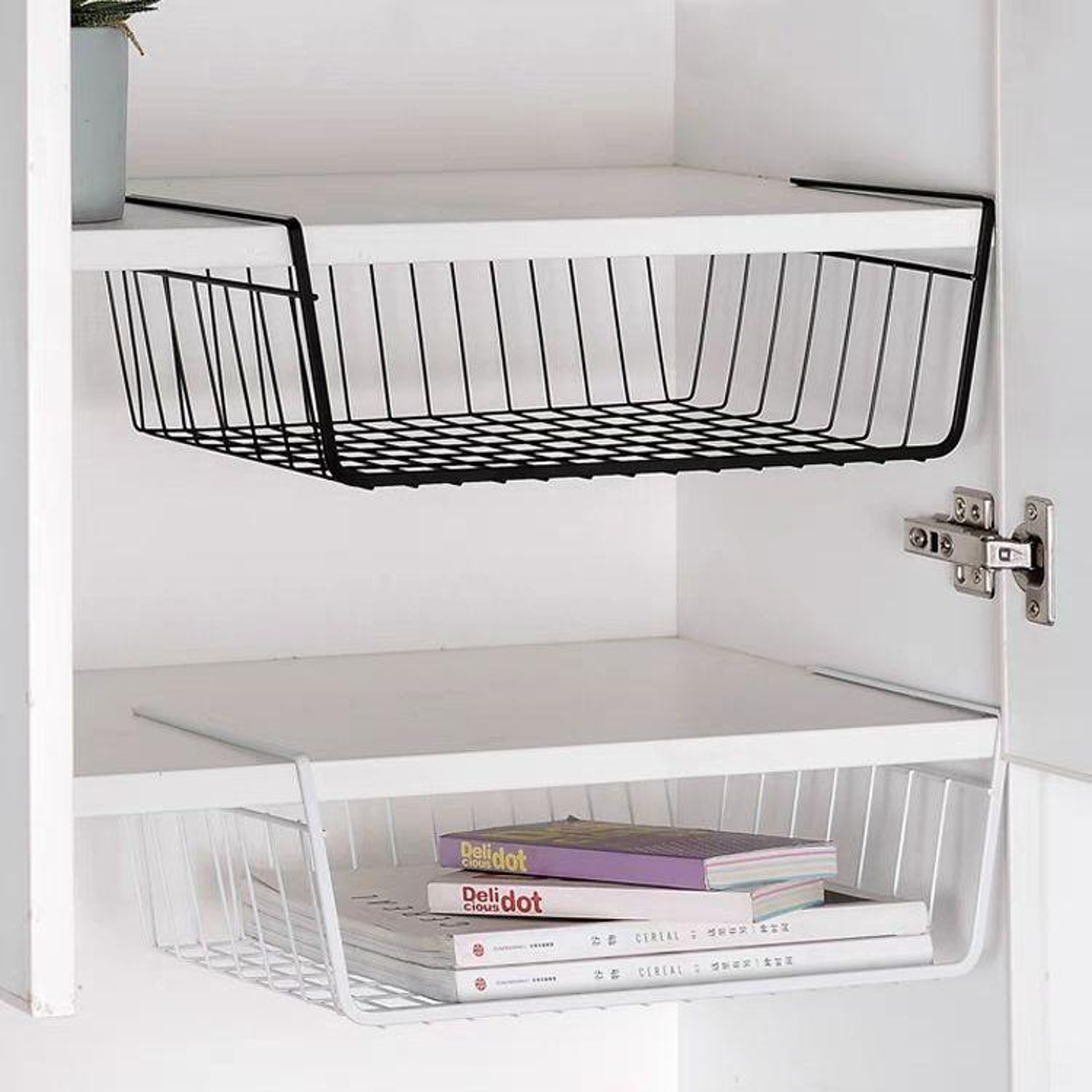 Under Shelf Metal Hanging Basket Kitchen Cabinet Organizer – view 2