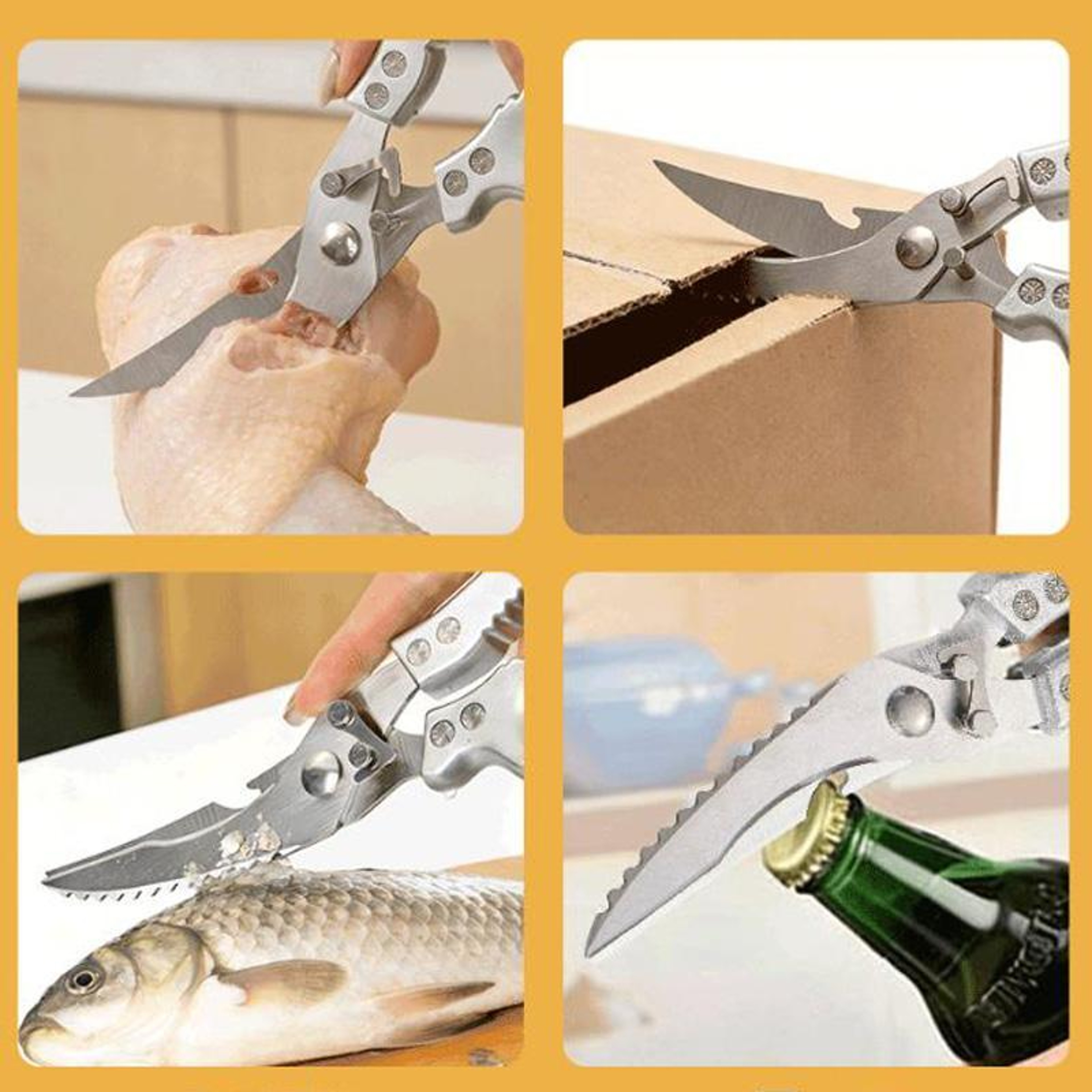 Heavy Duty Kitchen Shears Stainless Steel Chicken Bone Scissors 6