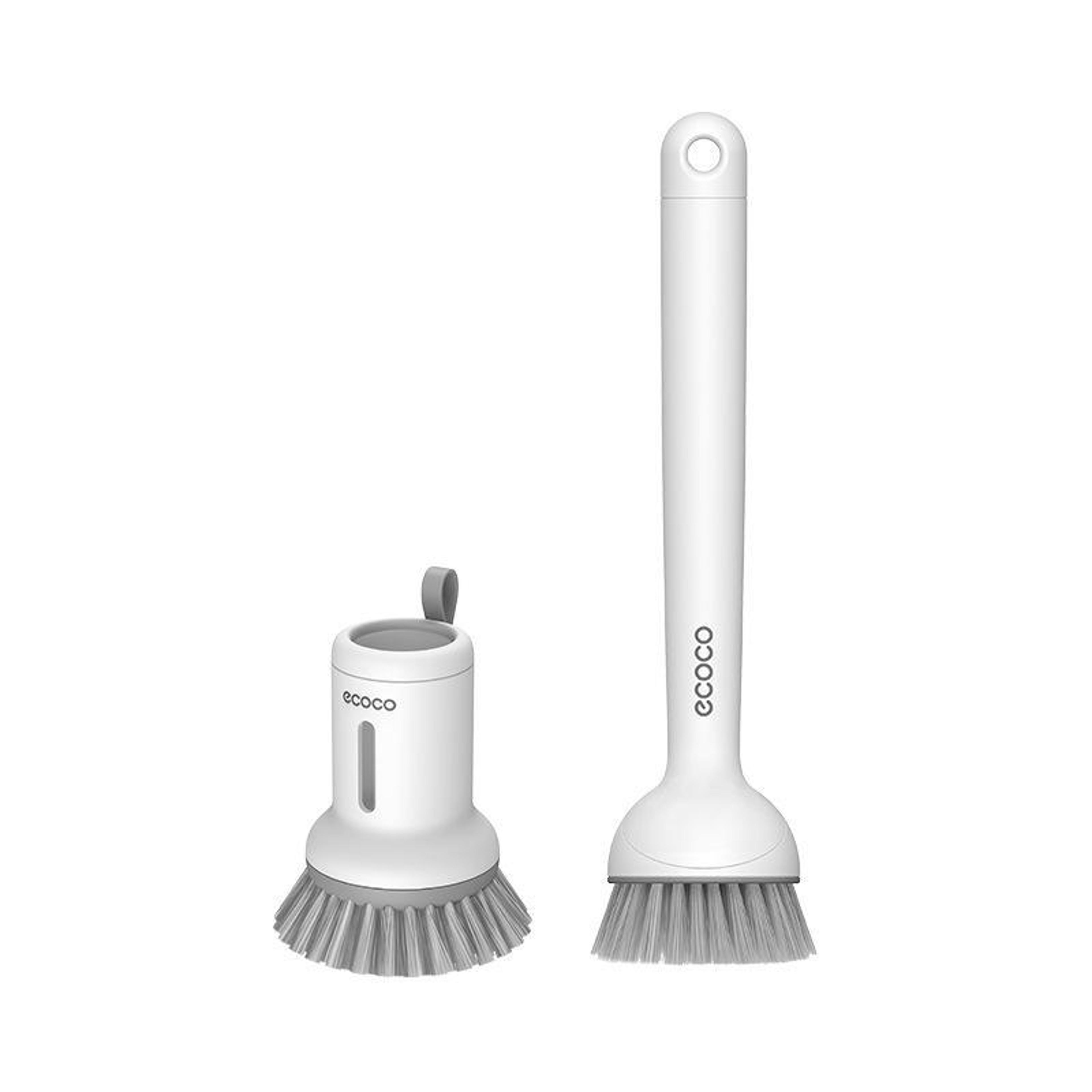 2Pcs Soap Dispensing Dish Brush Set With Rotatable Pot Scrubber 0
