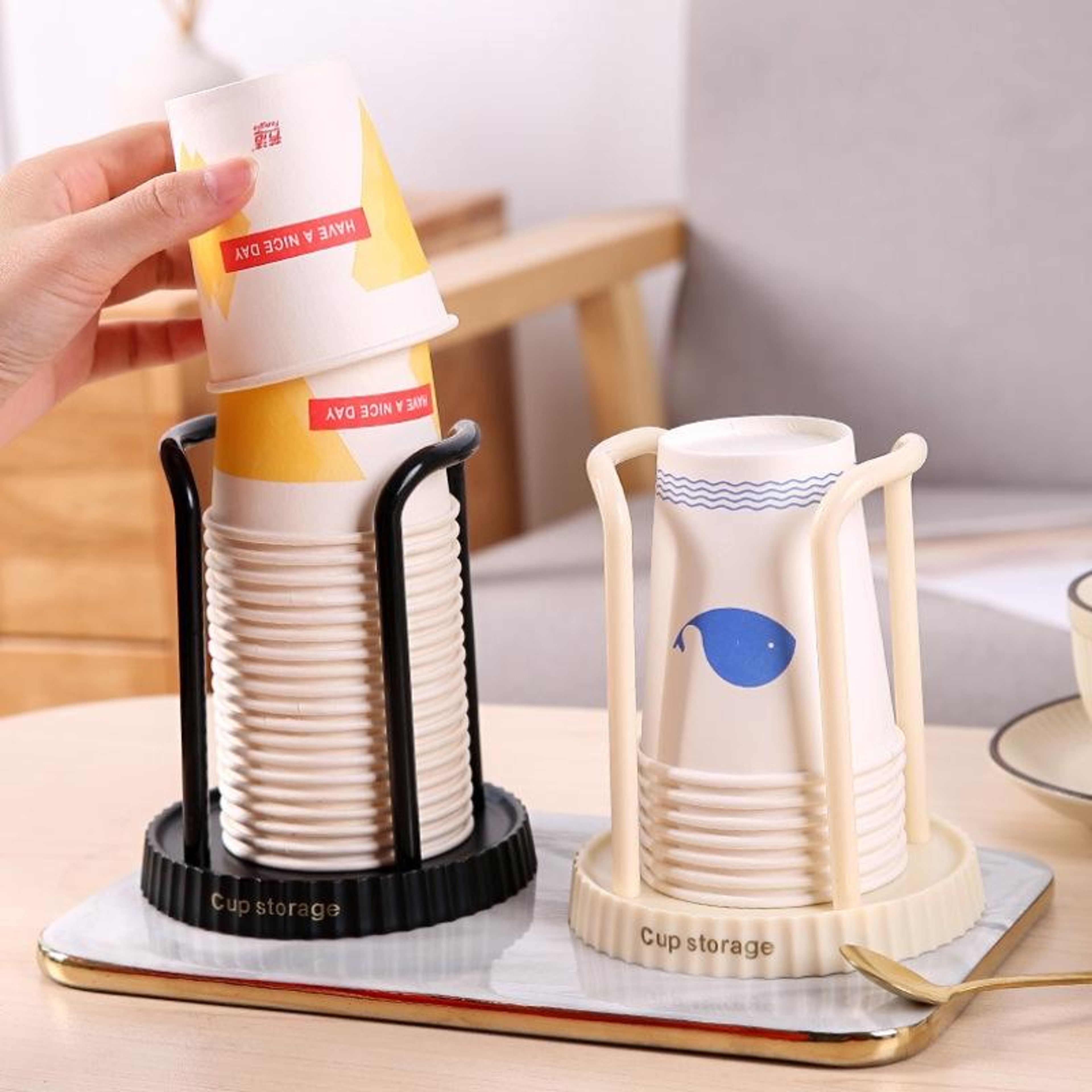 Disposable Cup Holder Countertop Paper Cup Dispenser For Coffee Stations 0