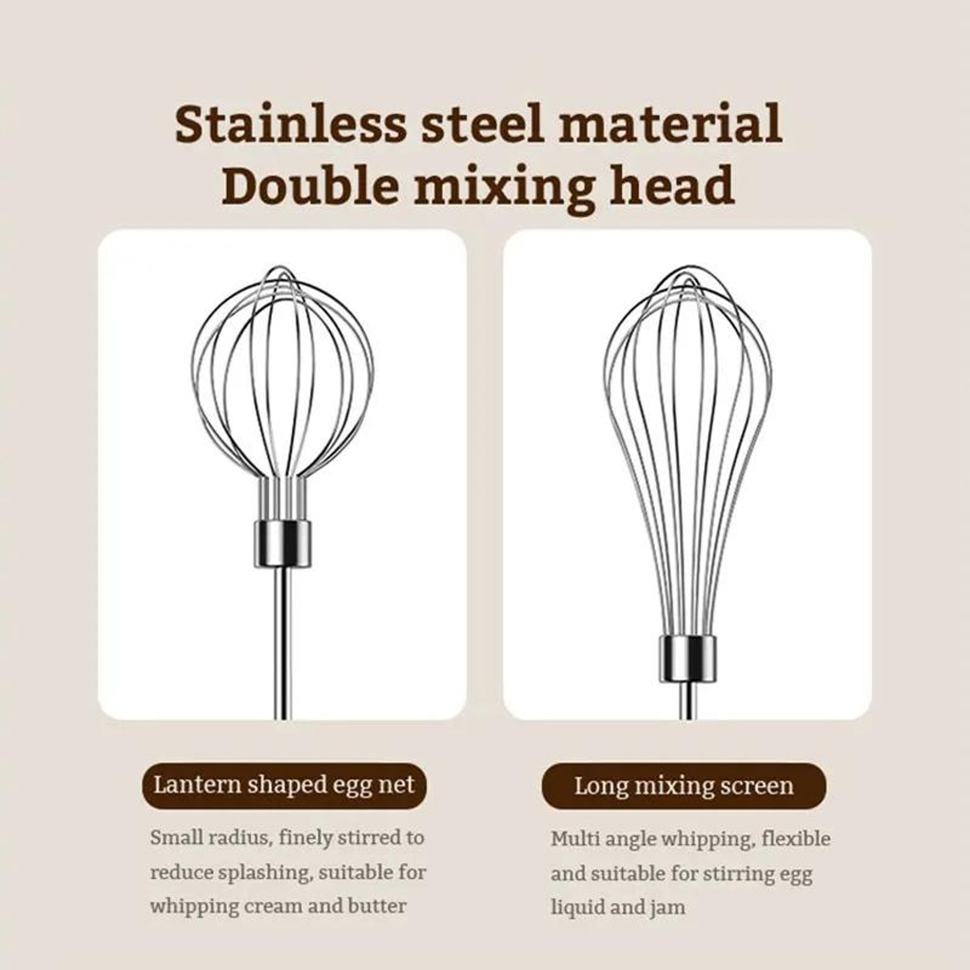 Wireless DoubleHead Electric Egg Beater Foldable Handheld Baking Mixer 9