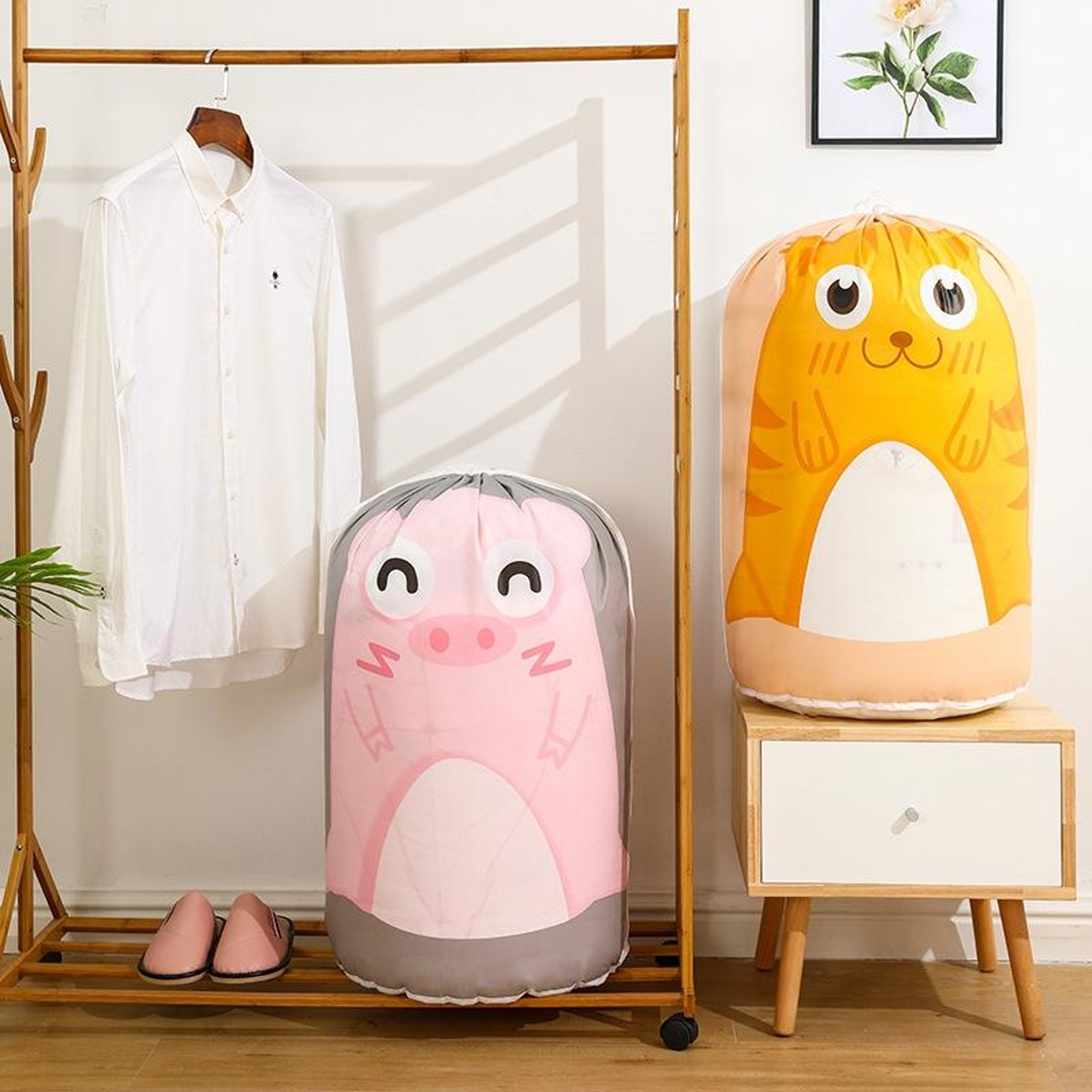 Pig PEVA Quilt Storage Bag Set Dustproof Blanket and Clothing Organizer – view 2