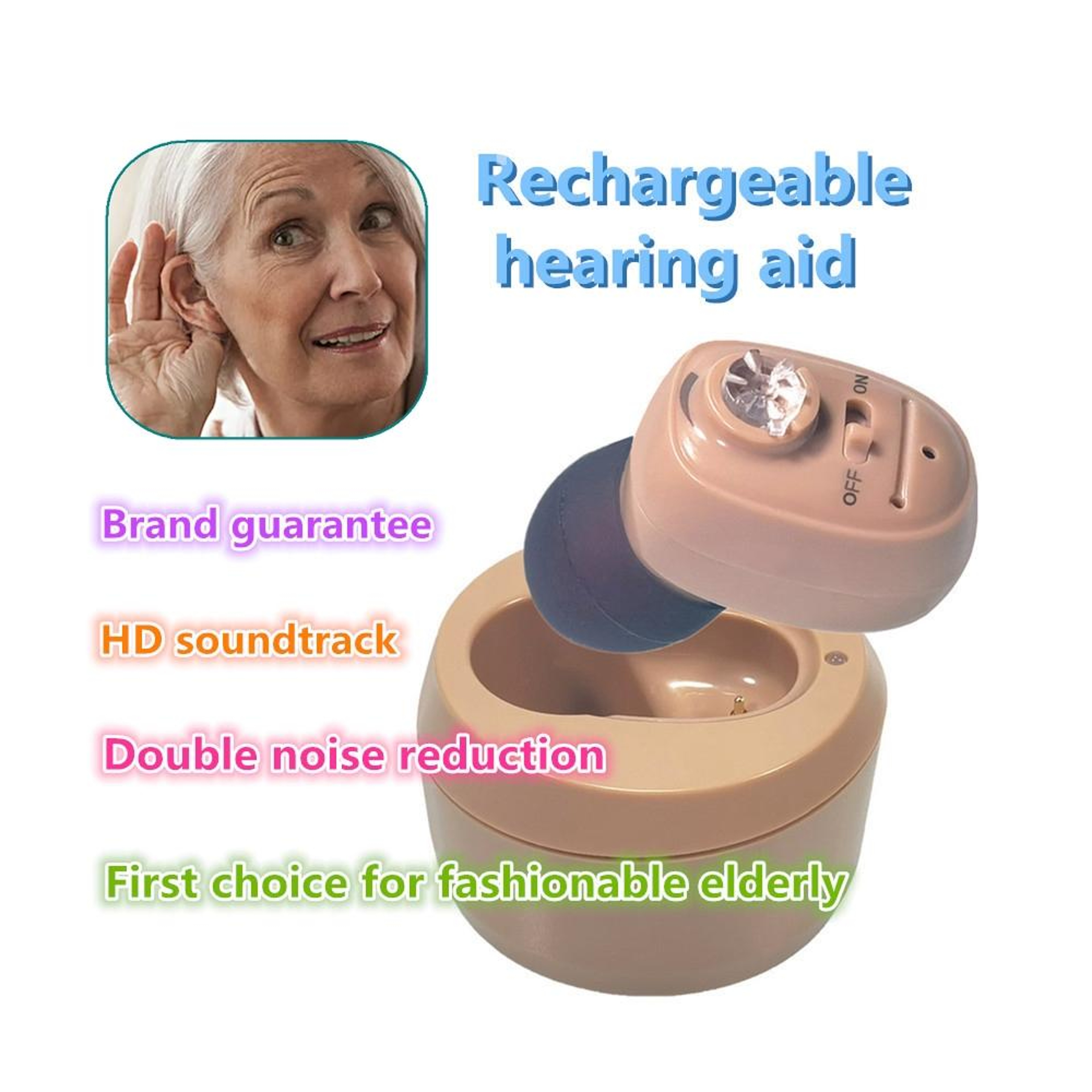 Rechargeable In Ear Hearing Amplifier With Bluetooth And Noise Reduction 4