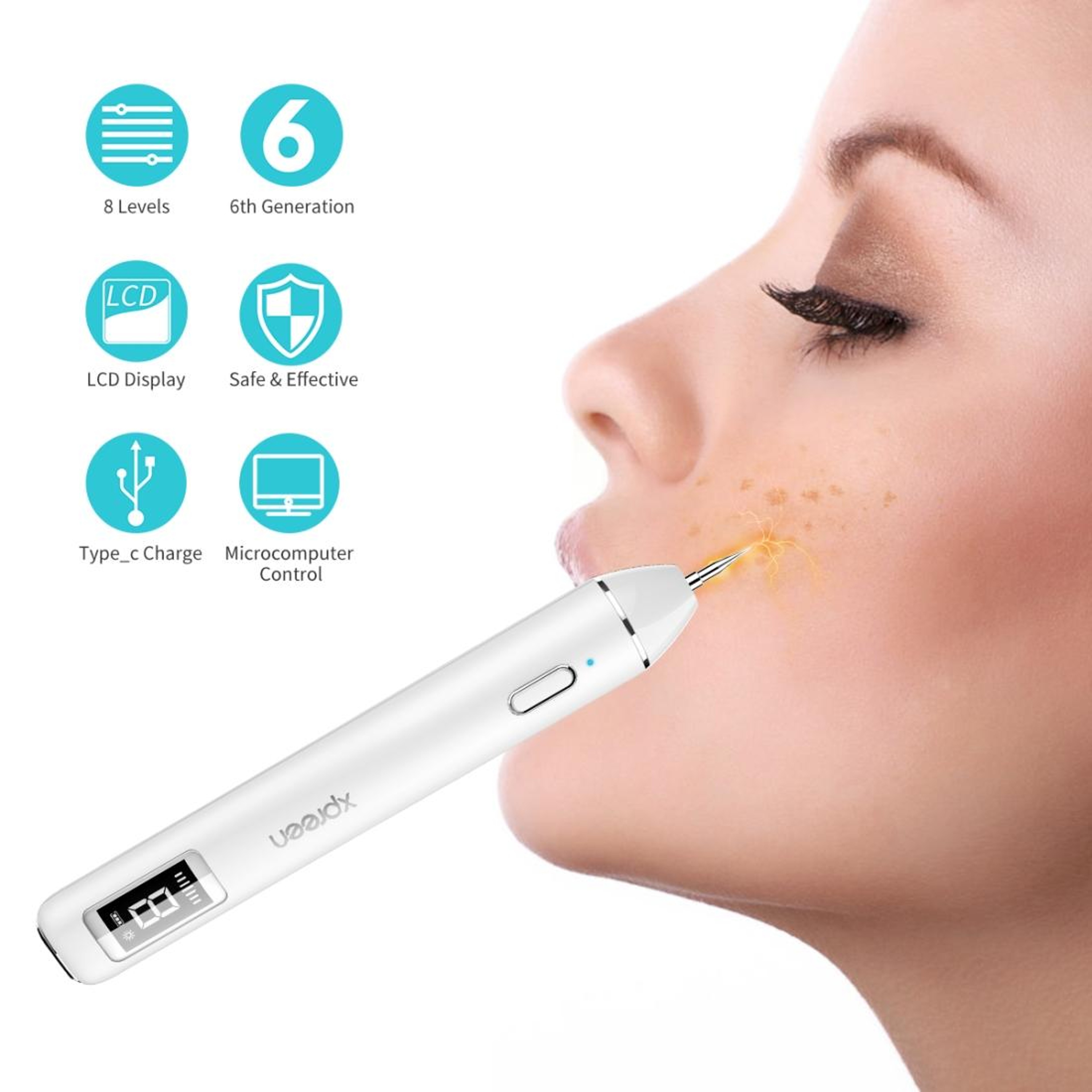 Precision Skin Tag  Spot Removal Pen Home Wart Mole  Blemish Remover With LED Display 5