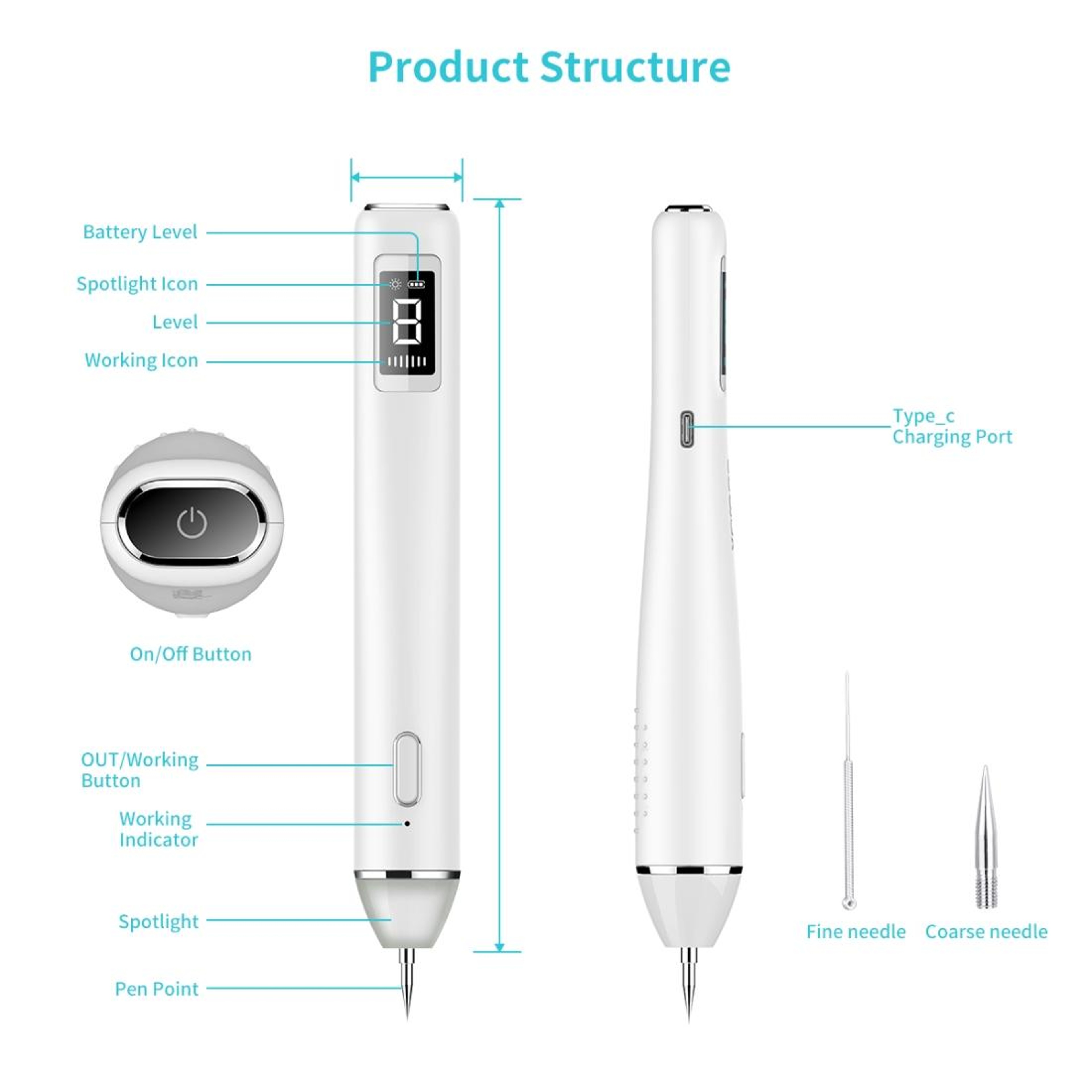 Precision Skin Tag  Spot Removal Pen Home Wart Mole  Blemish Remover With LED Display 7