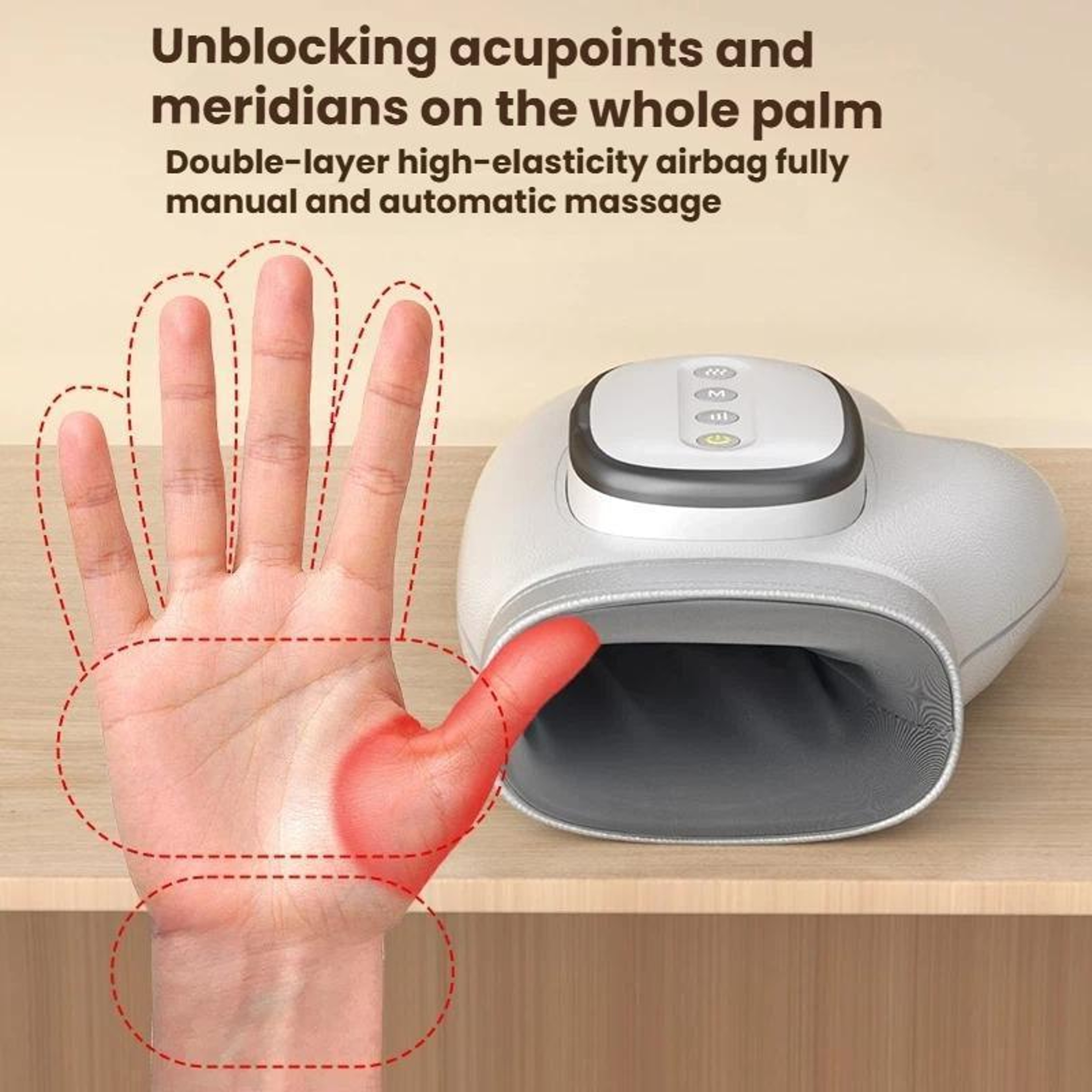 Advanced Hand Massager with Automatic Finger & Palm Kneading and Heat Therapy – view 2