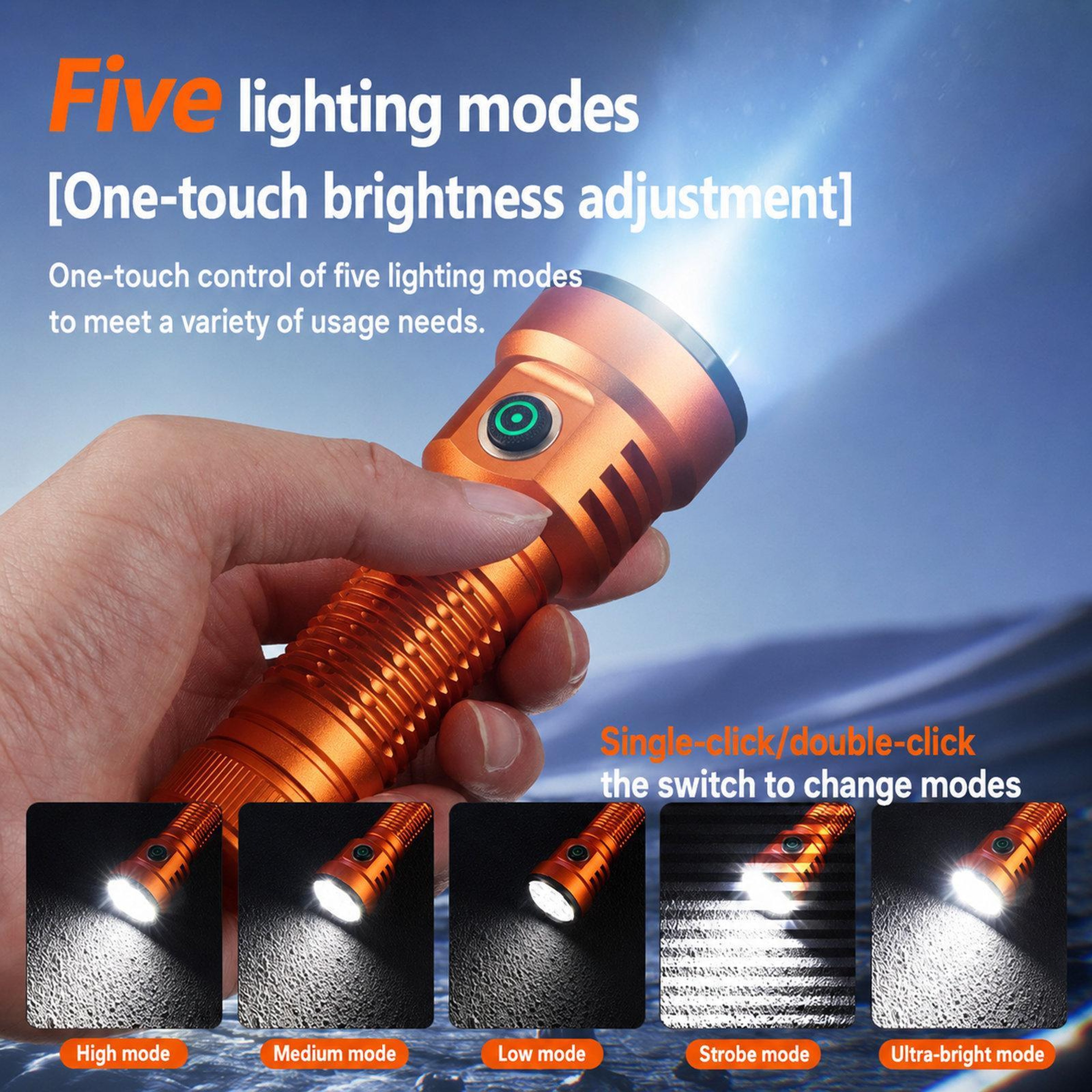 High Lumen Outdoor Flashlight Compact LED Hand Torch for Camping and Emergencies – view 5