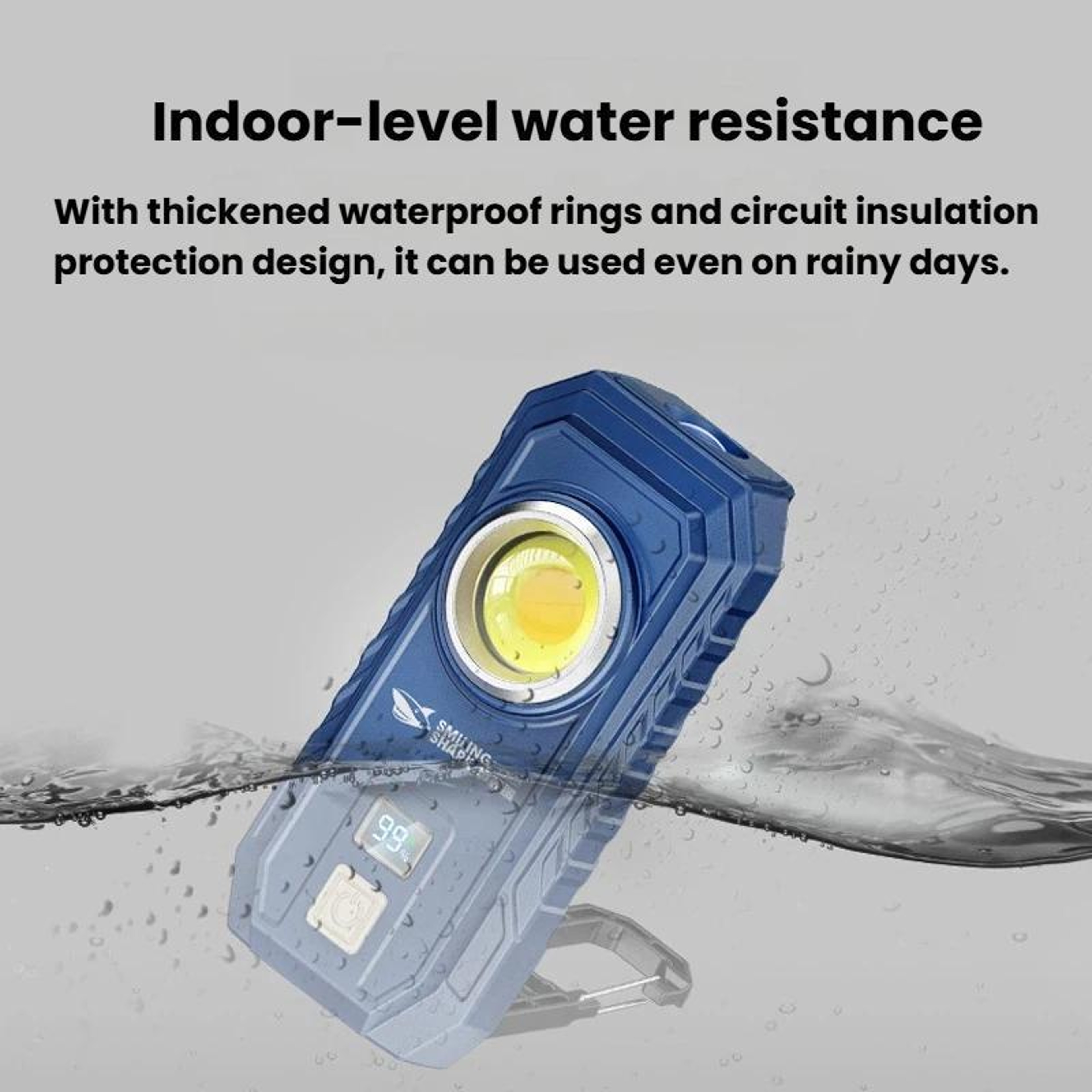 Smiling Shark Magnetic Work Light With Digital Display  Adjustable High Brightness LED 5