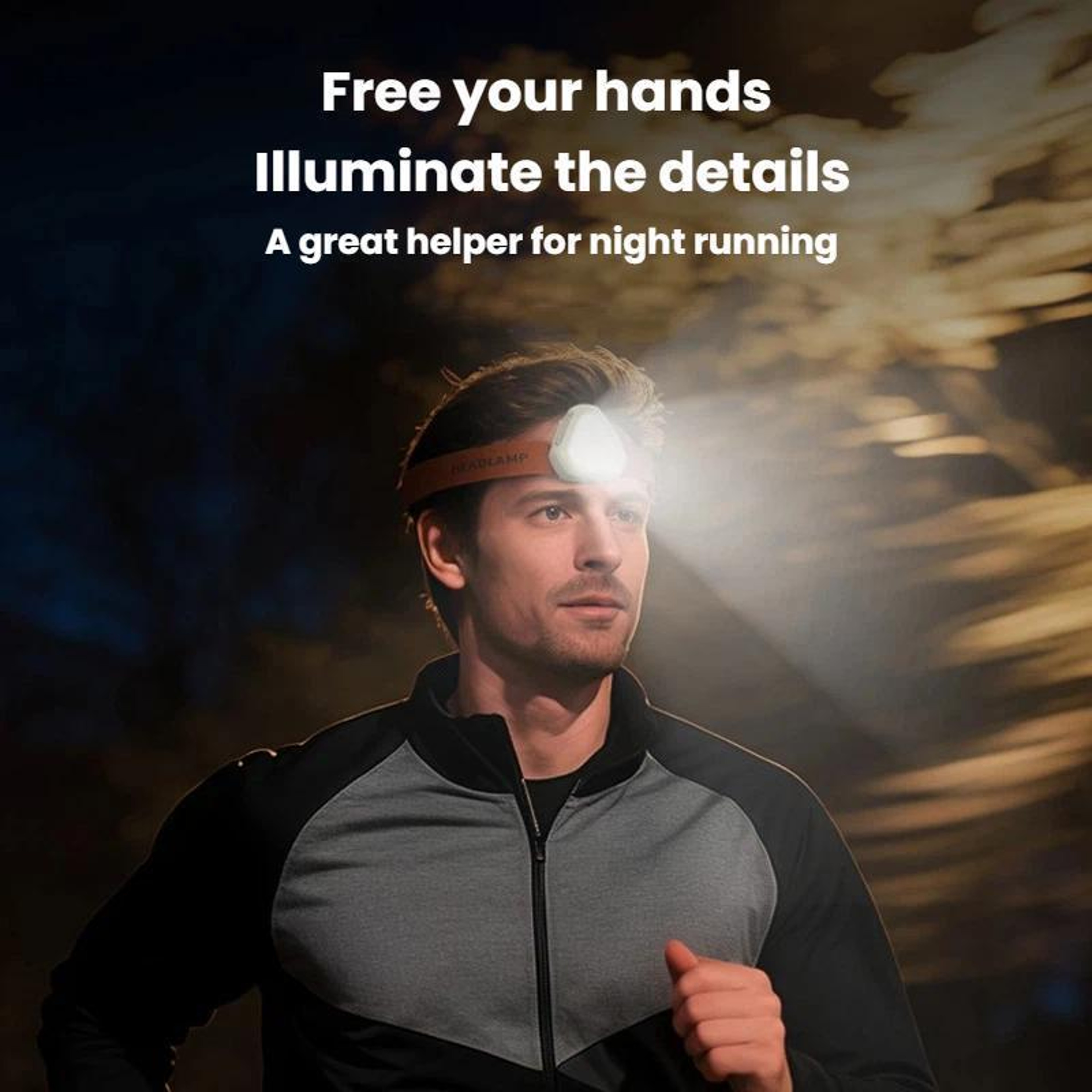 Smiling Shark Mini COB Headlamp Rechargeable Night Running Work Light – view 2