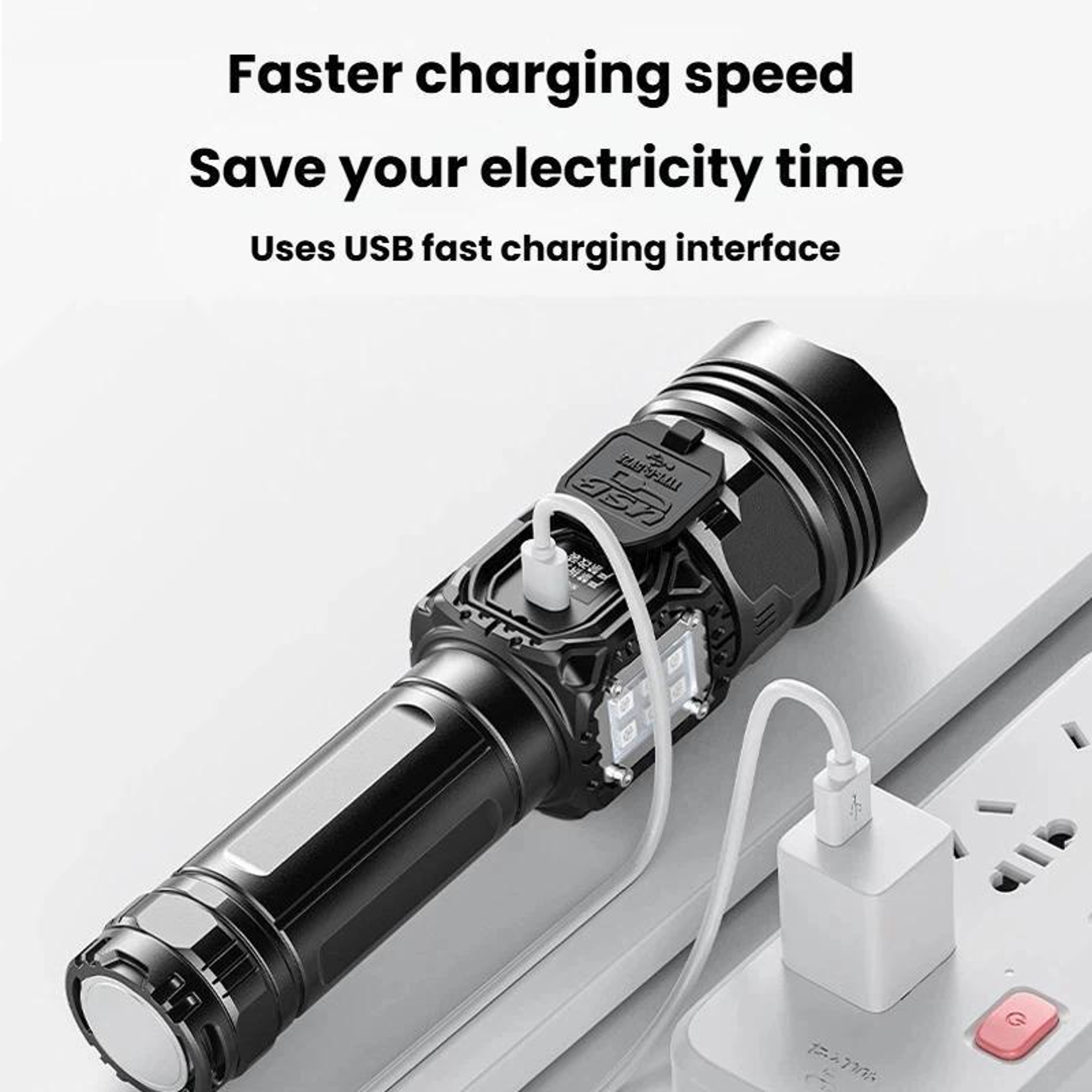 Rechargeable LED Flashlight with Power Display and Rainbow Side Light – view 3