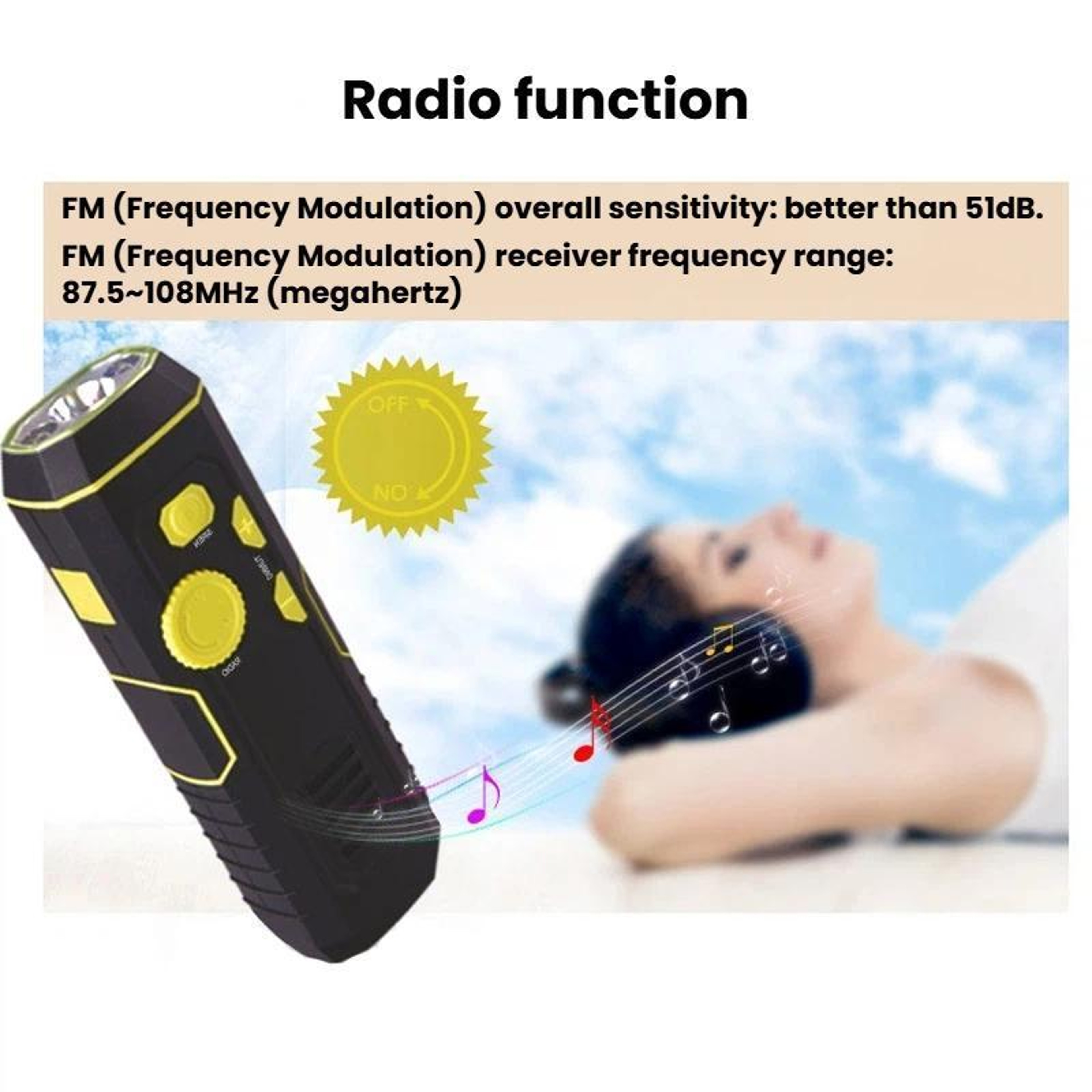 Outdoor Multi Function Emergency Flashlight With Radio  Alarm Hand Crank Survival Torch 1