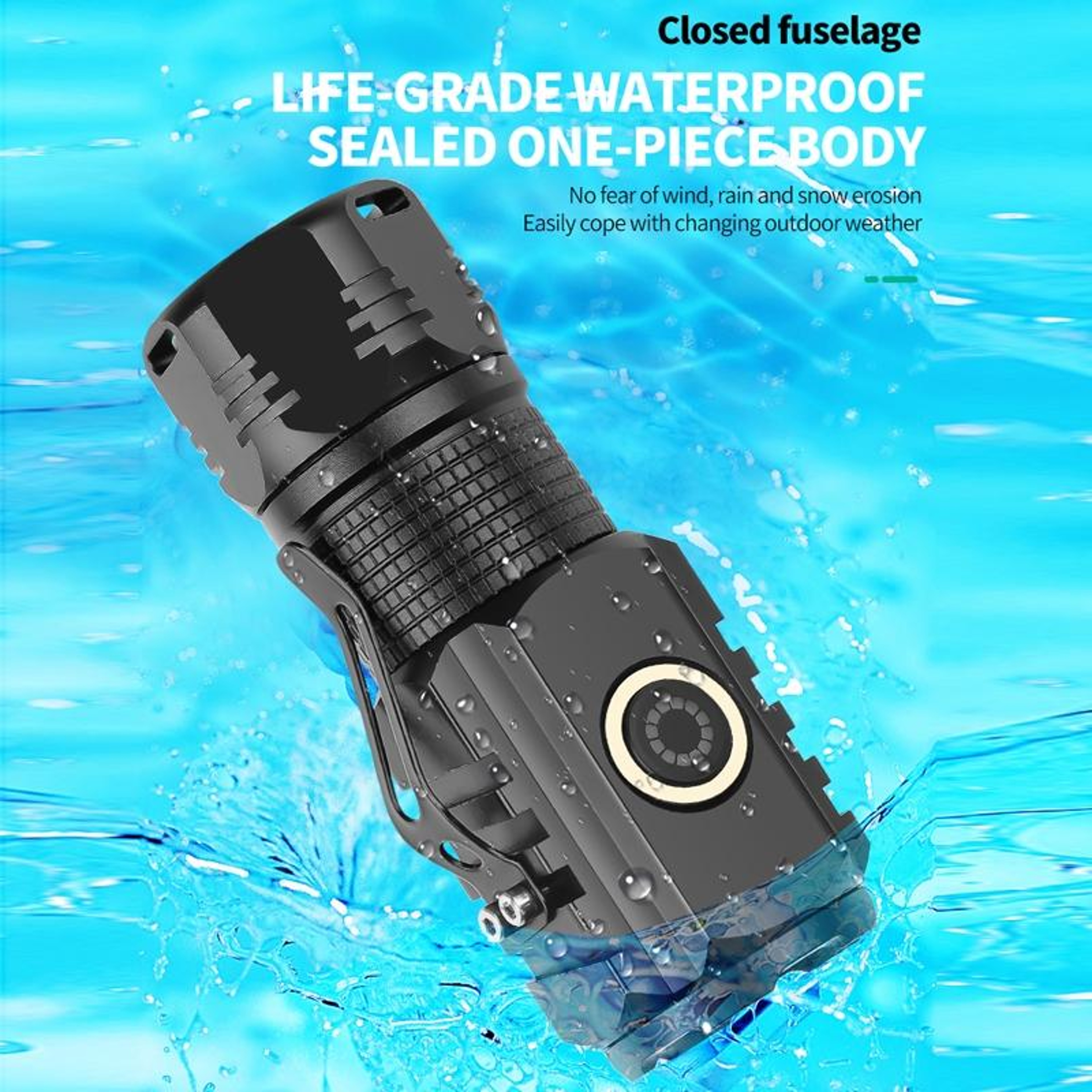 Rechargeable Mini Flashlight with Type C Charging 5 Modes and IPX4 Water Resistance – view 12