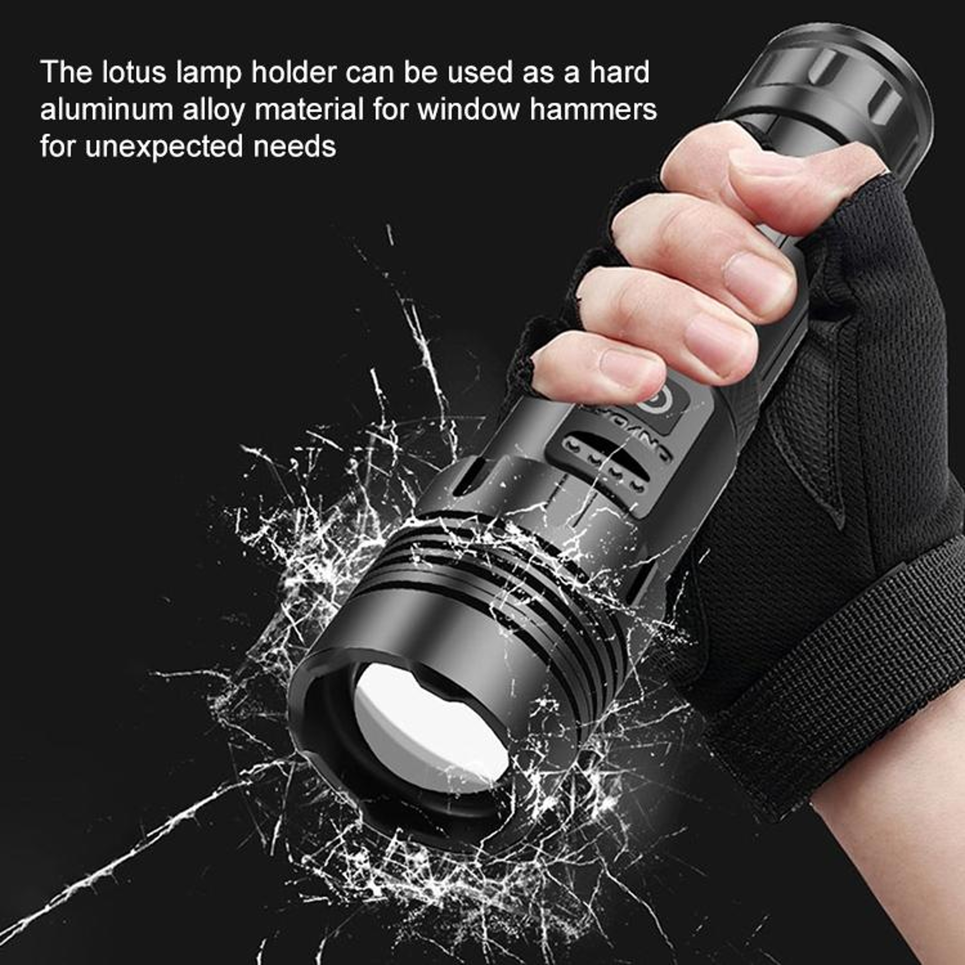 Waterproof Tactical Torch With COB Work Light 8