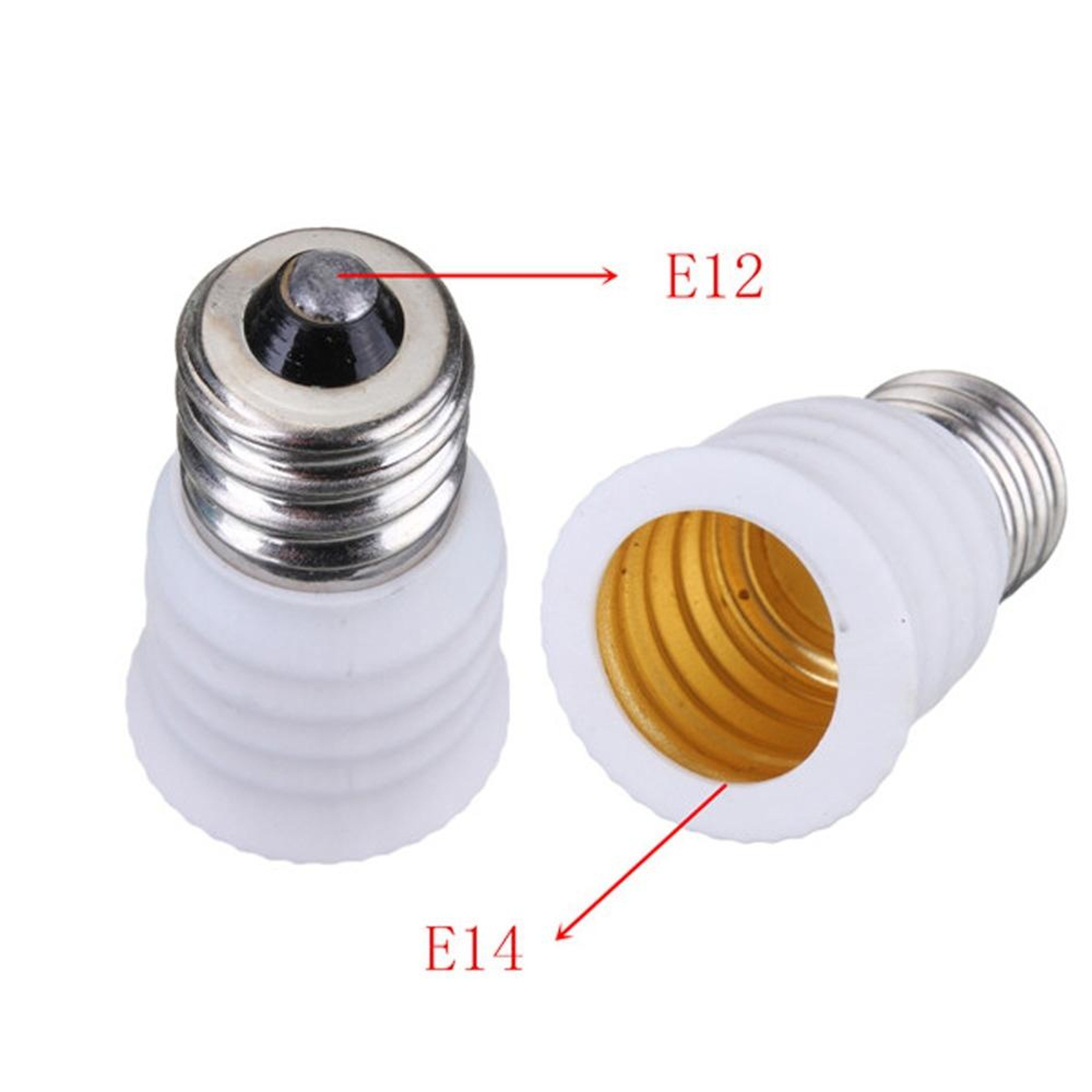 E12 To E14 Adapter Black LED Light Bulb Socket Converters 4