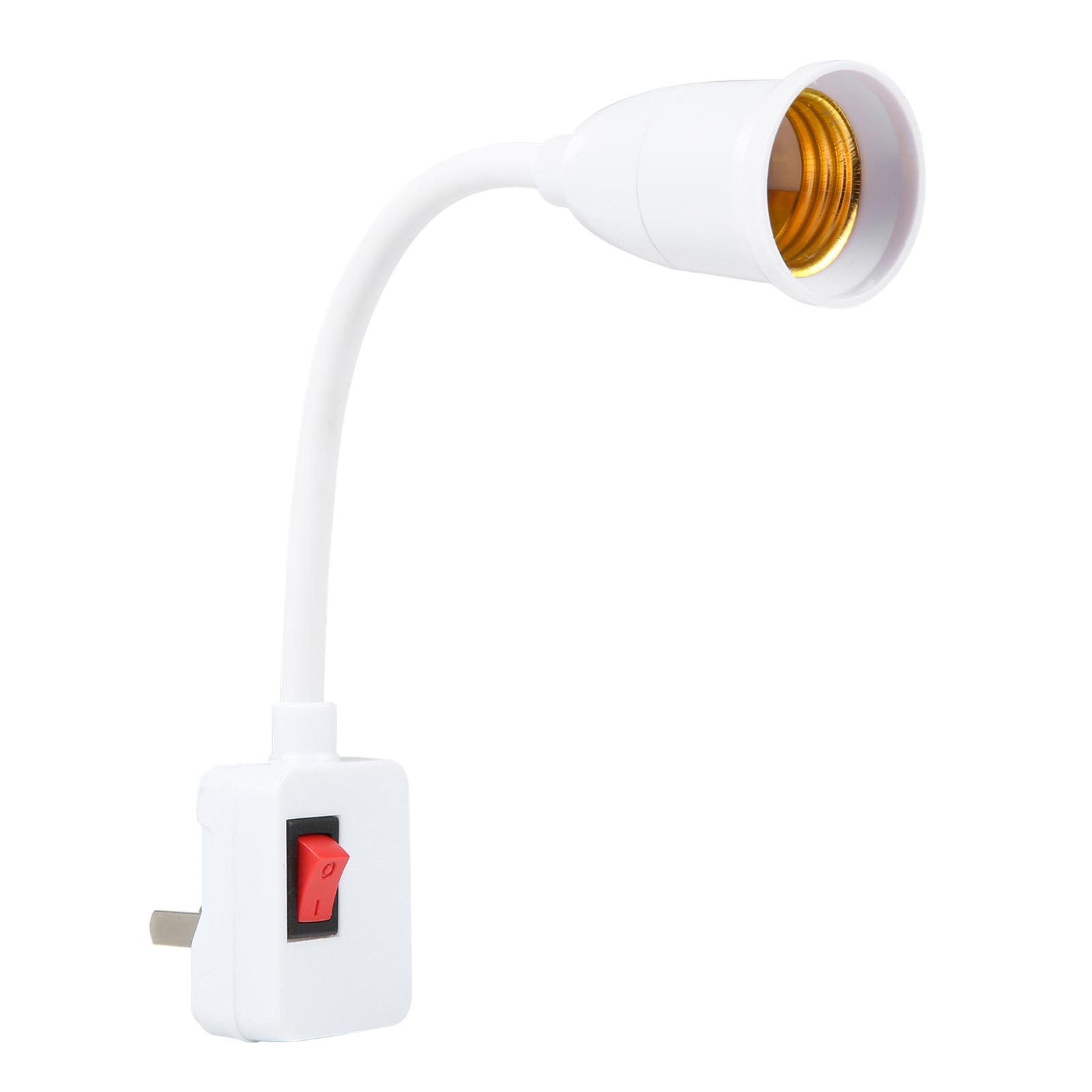 Adjustable Flexible E27 Bulb Holder With Switch US Plug Socket Extension Converter 0