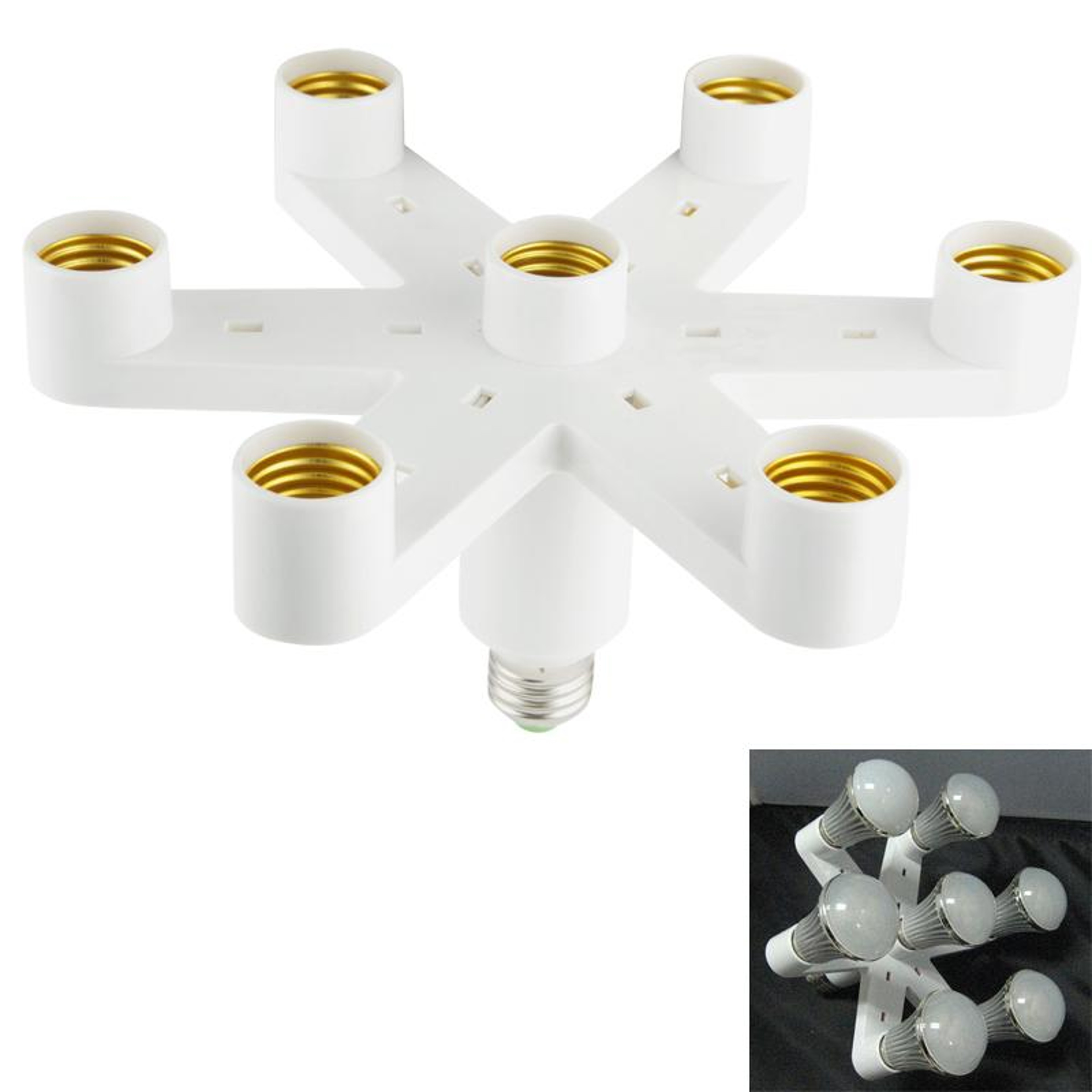 E27 Socket To Lamp Splitter Adapter Heavy Duty Light Bulb Converter 0