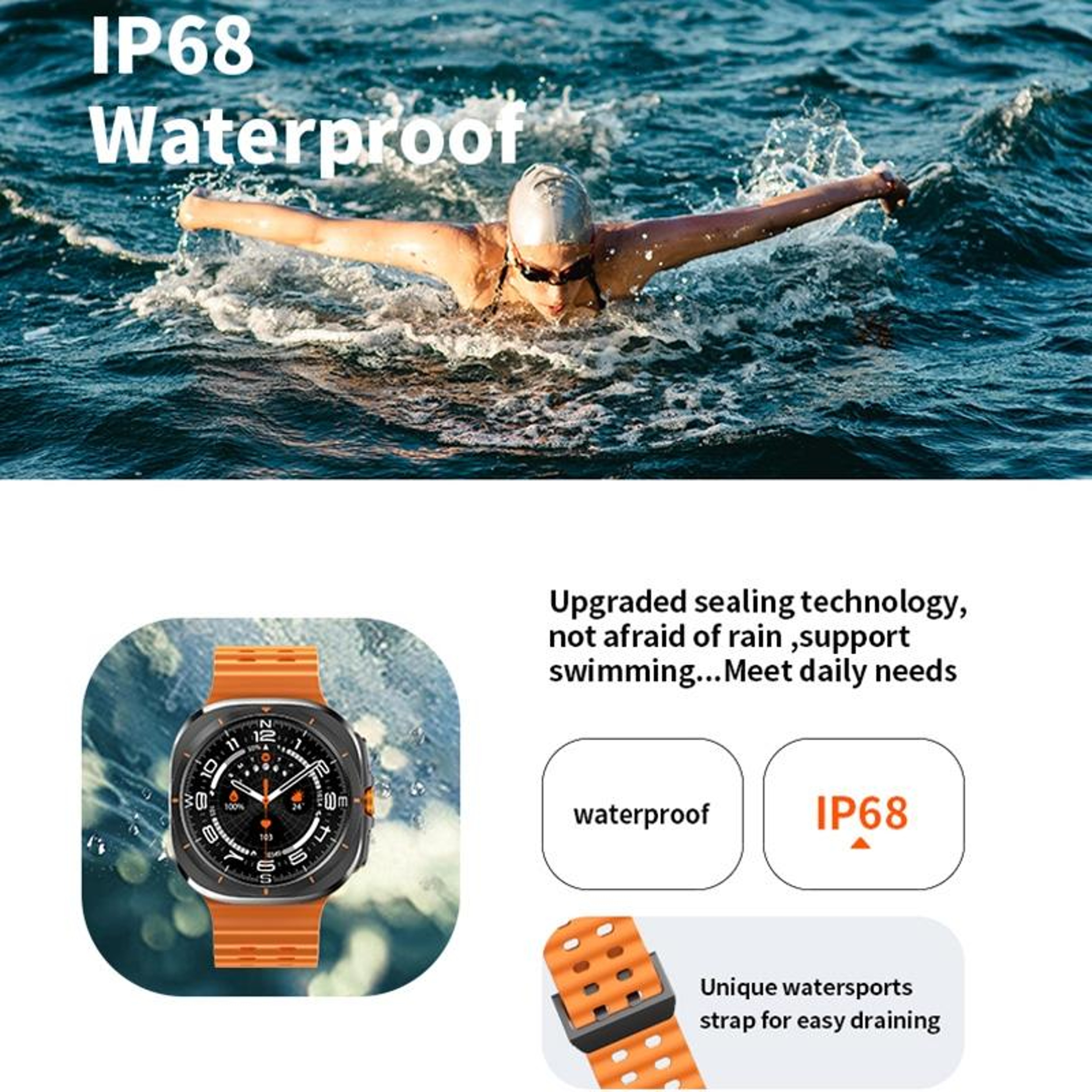 Premium IP68 Waterproof Smart Watch with Advanced Sleep & Activity Tracking – view 9