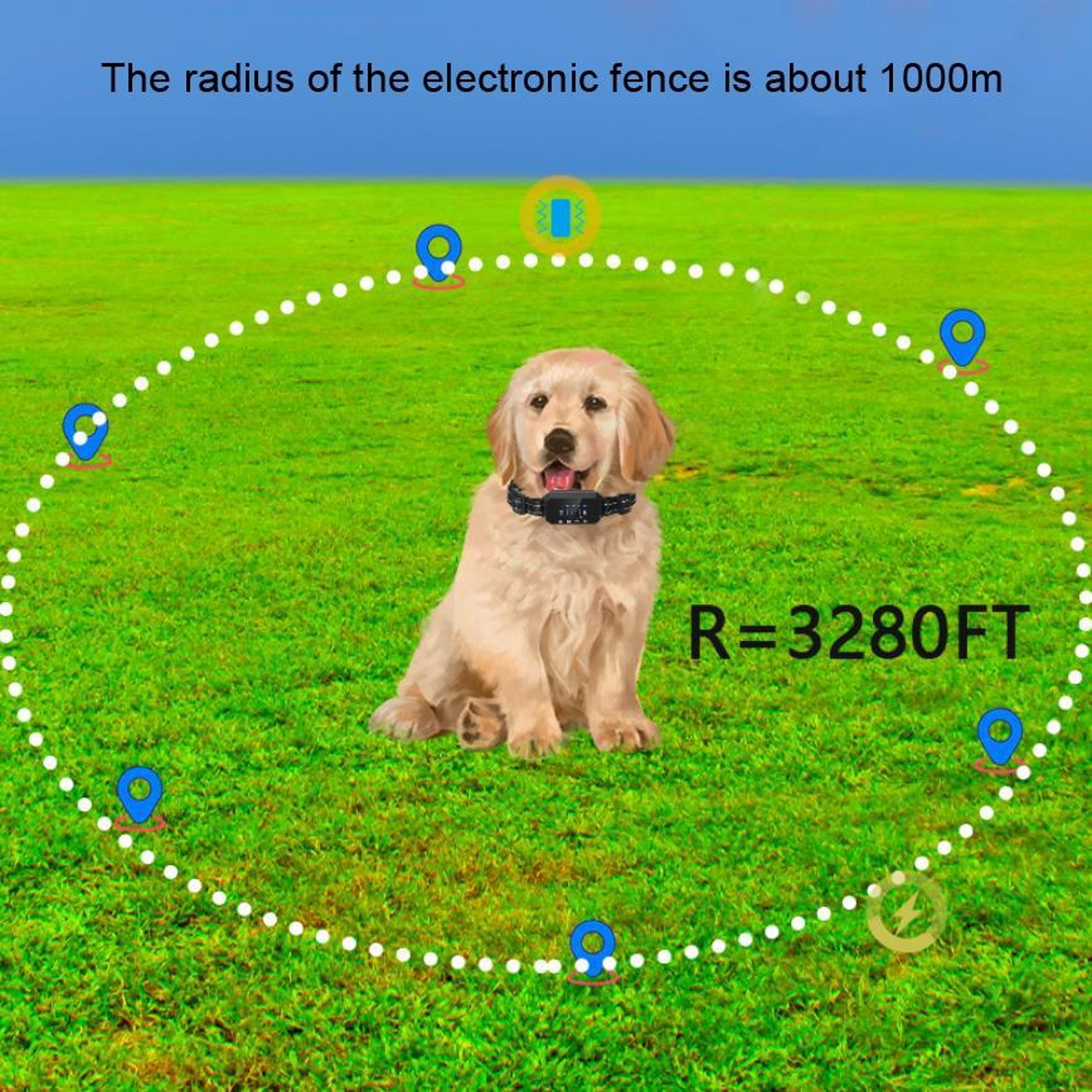 Smart GPS Dog Fence  Wireless Bark Stop Training Collar For Safe Outdoor Containment 3