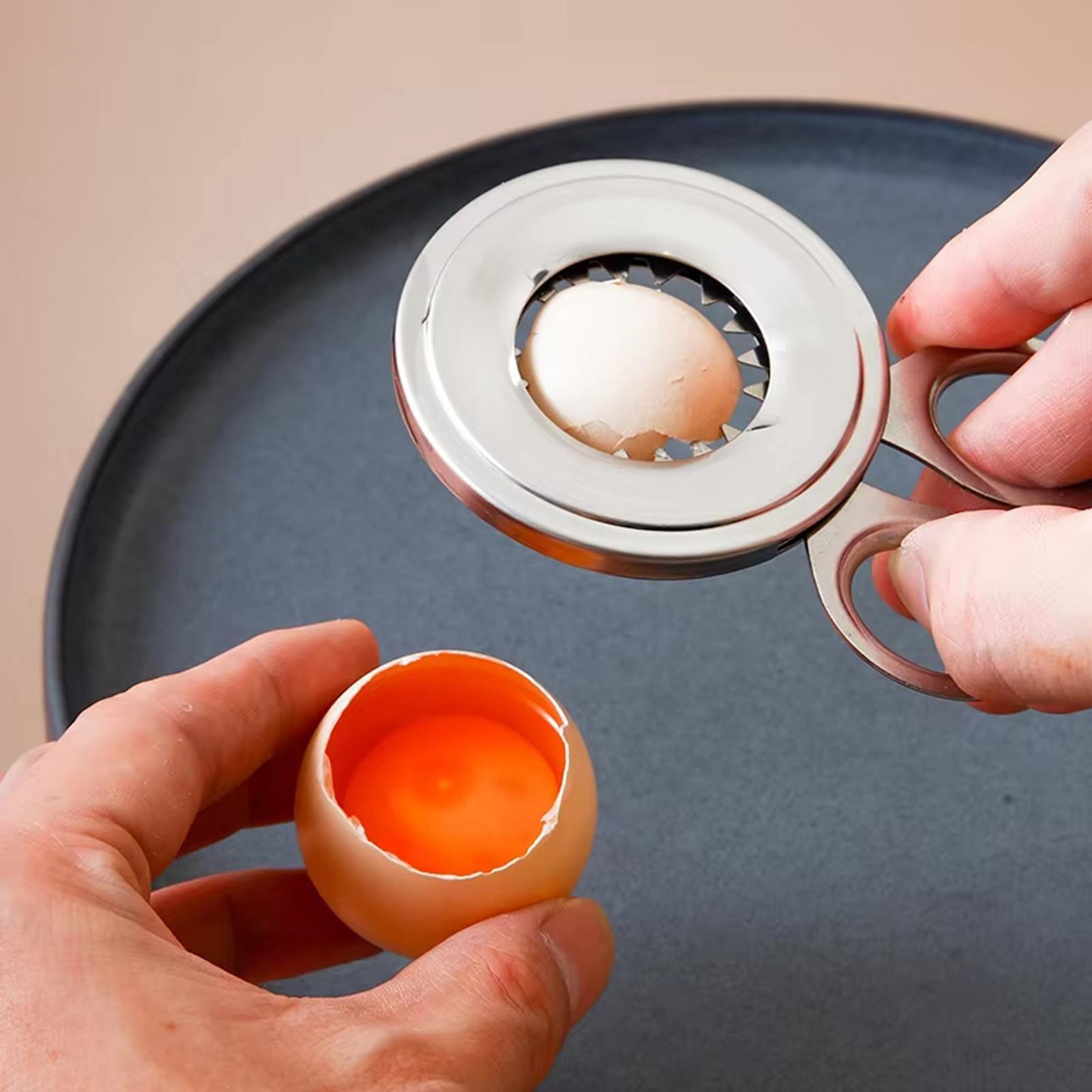 Stainless Steel Egg Cracker Tool  Egg Shell Opener For Easy Peeling 0