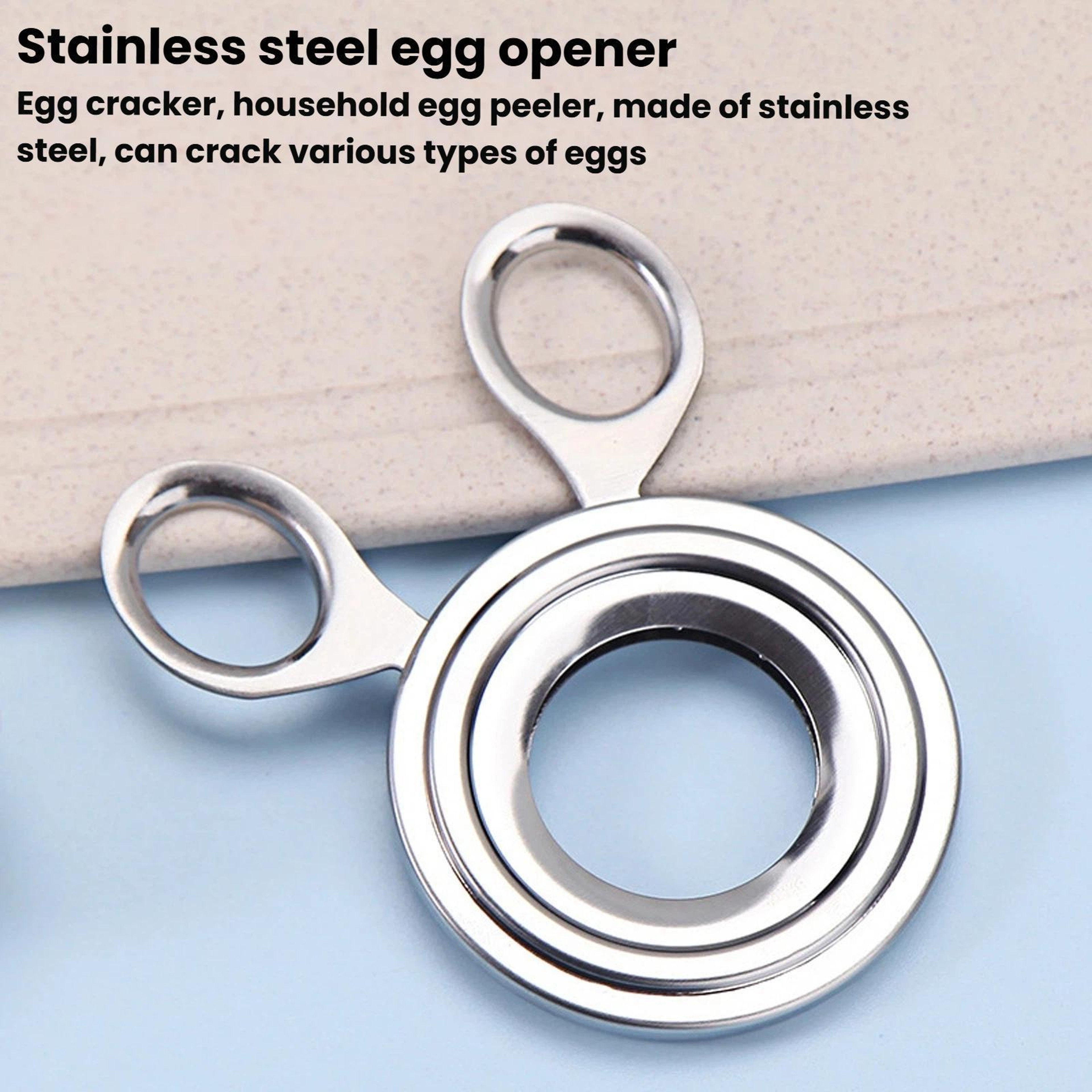 Stainless Steel Egg Cracker Tool  Egg Shell Opener For Easy Peeling 1