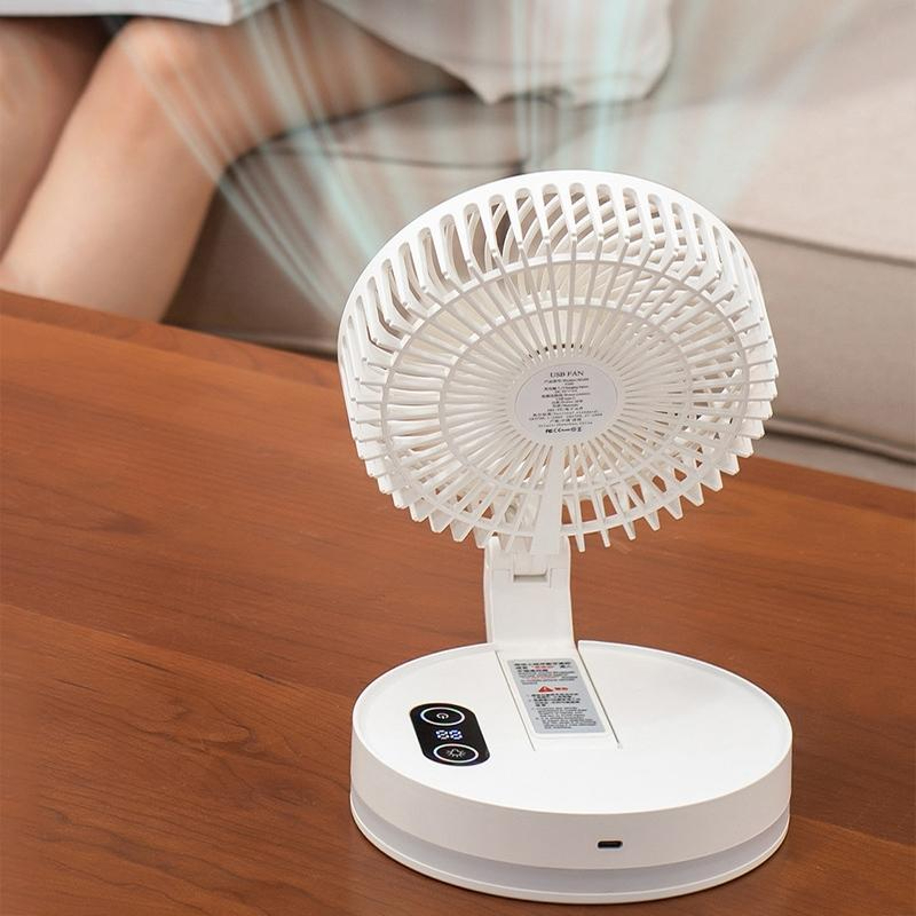 Foldable Wall Mounted Fan With Remote Control LED Light  Desktop Rotation 6