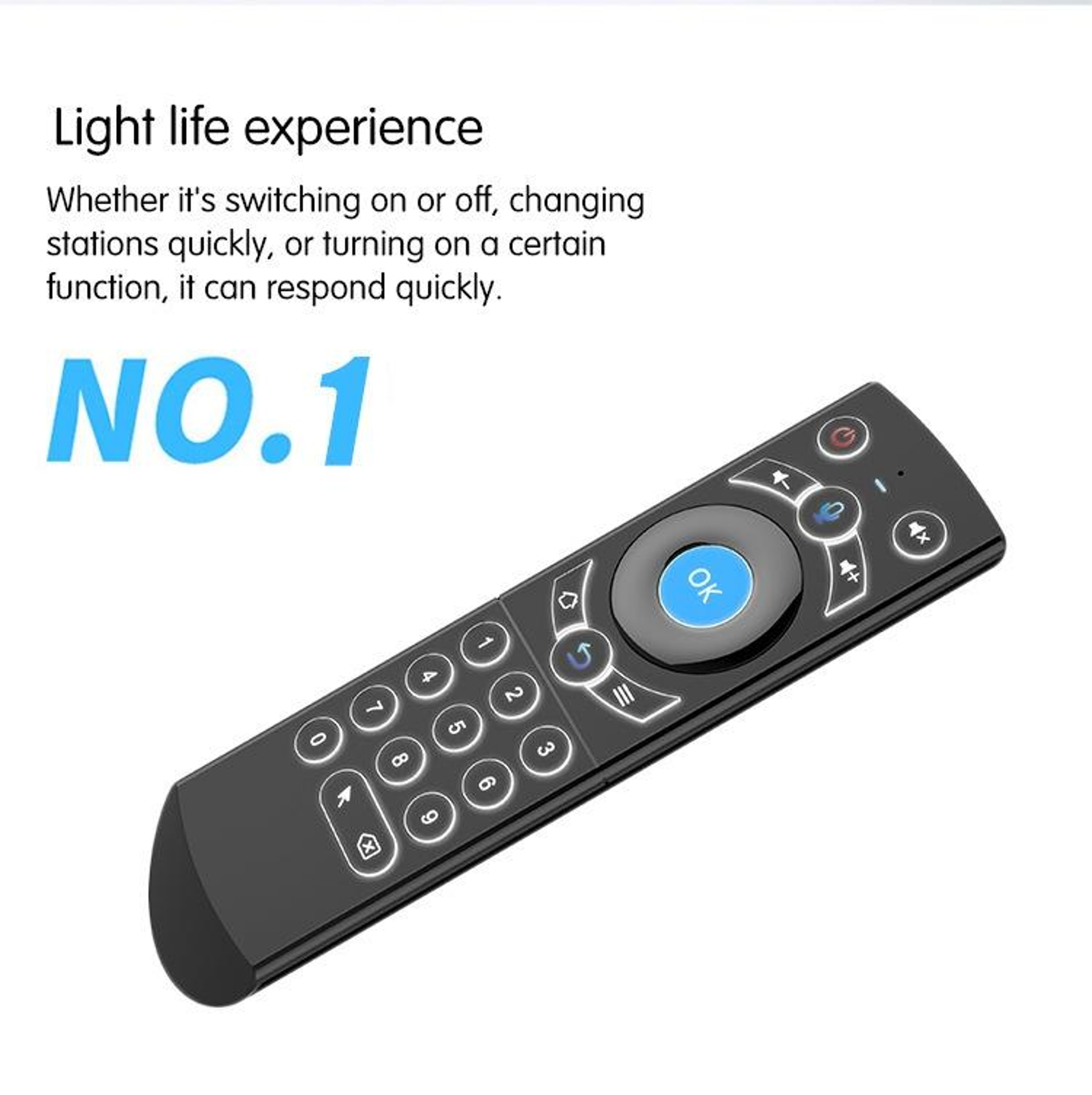 Smart Voice Air Mouse Remote With Backlit Keyboard  Gyroscope For Android TV And PC 2