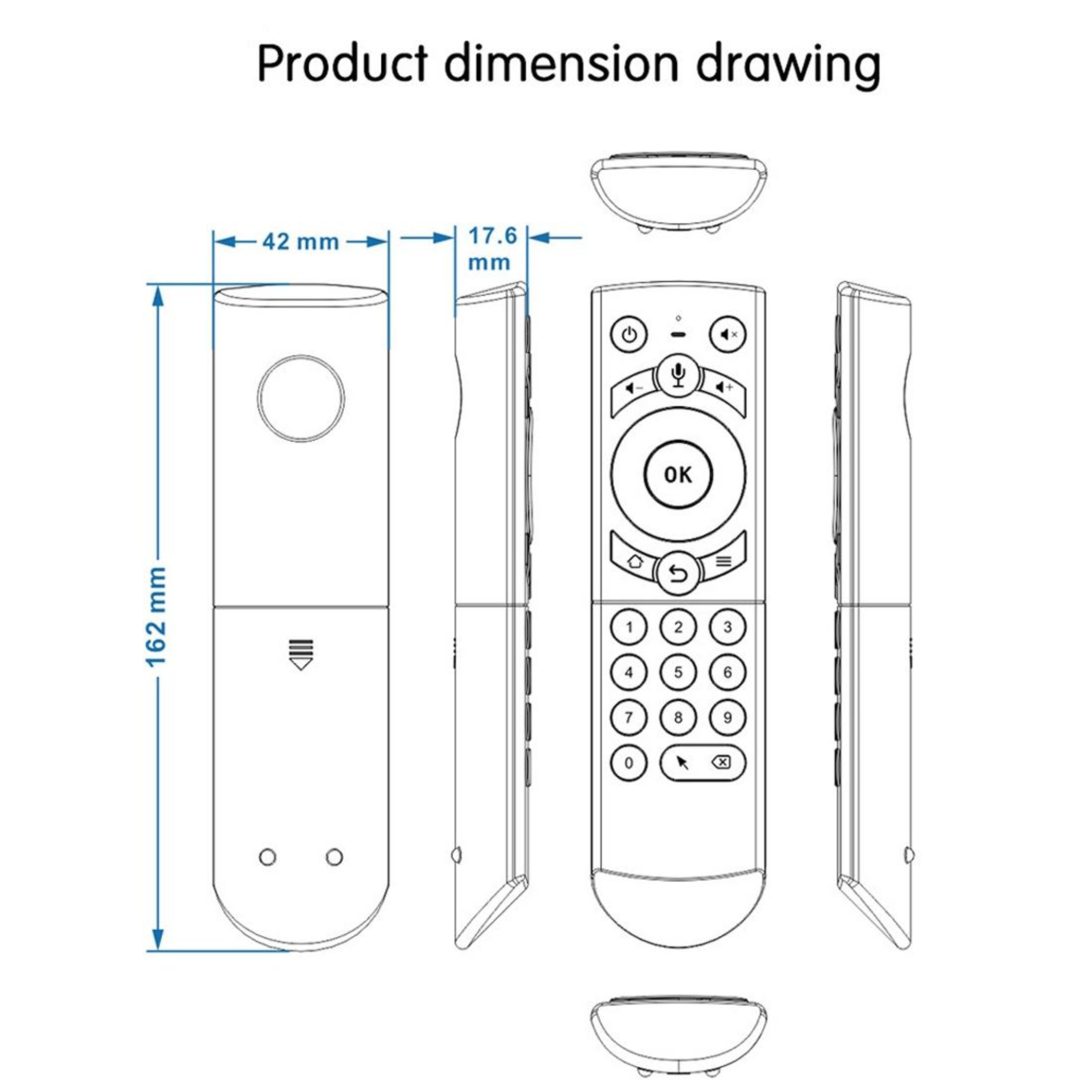 Smart Voice Air Mouse Remote With Backlit Keyboard  Gyroscope For Android TV And PC 6