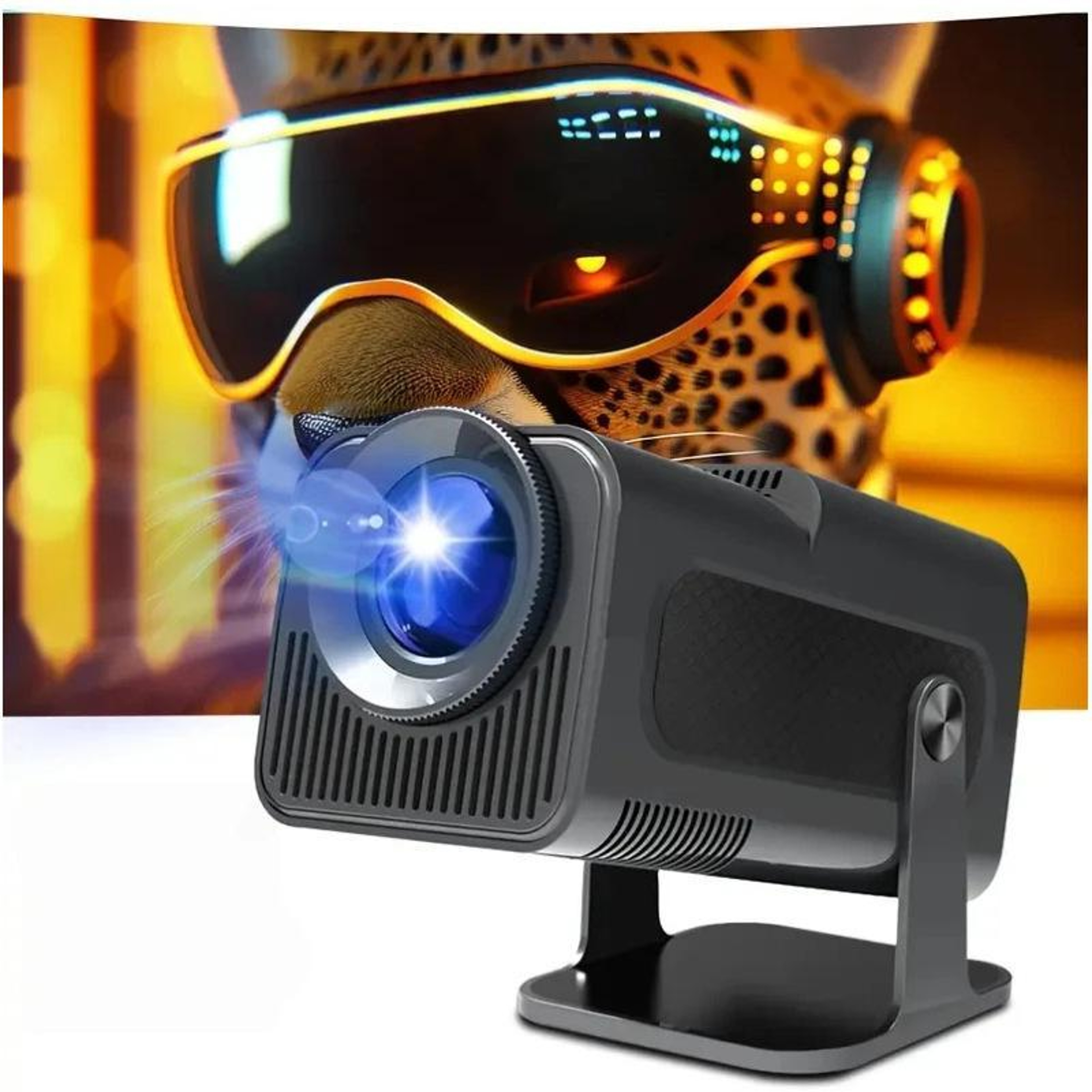 Smart Portable 4K HD Projector With Android 11 WiFi 6  Bluetooth Screen Mirroring 1