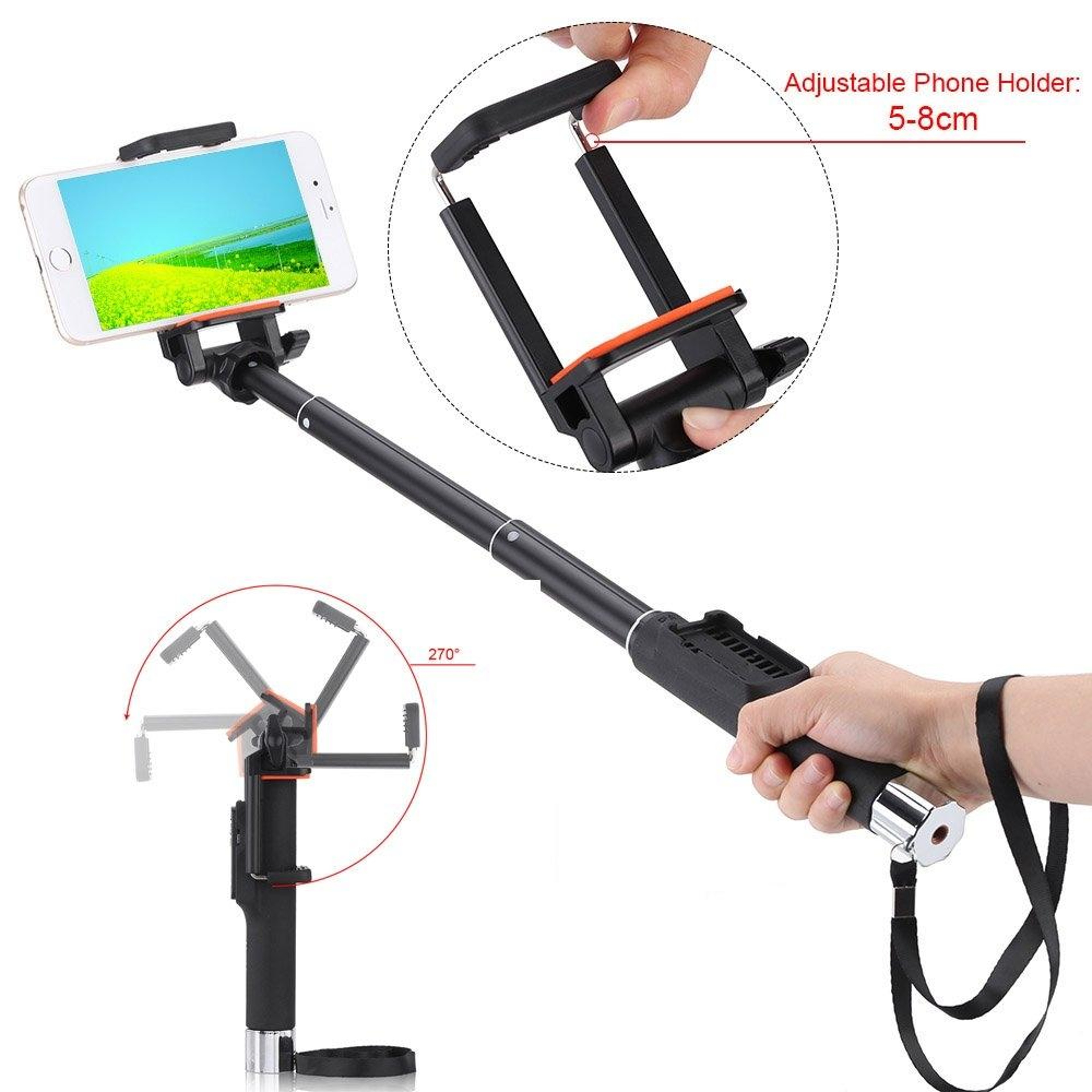 FlexRotate Bluetooth Selfie Stick for Smartphones with Wireless Remote & Rotation – view 6