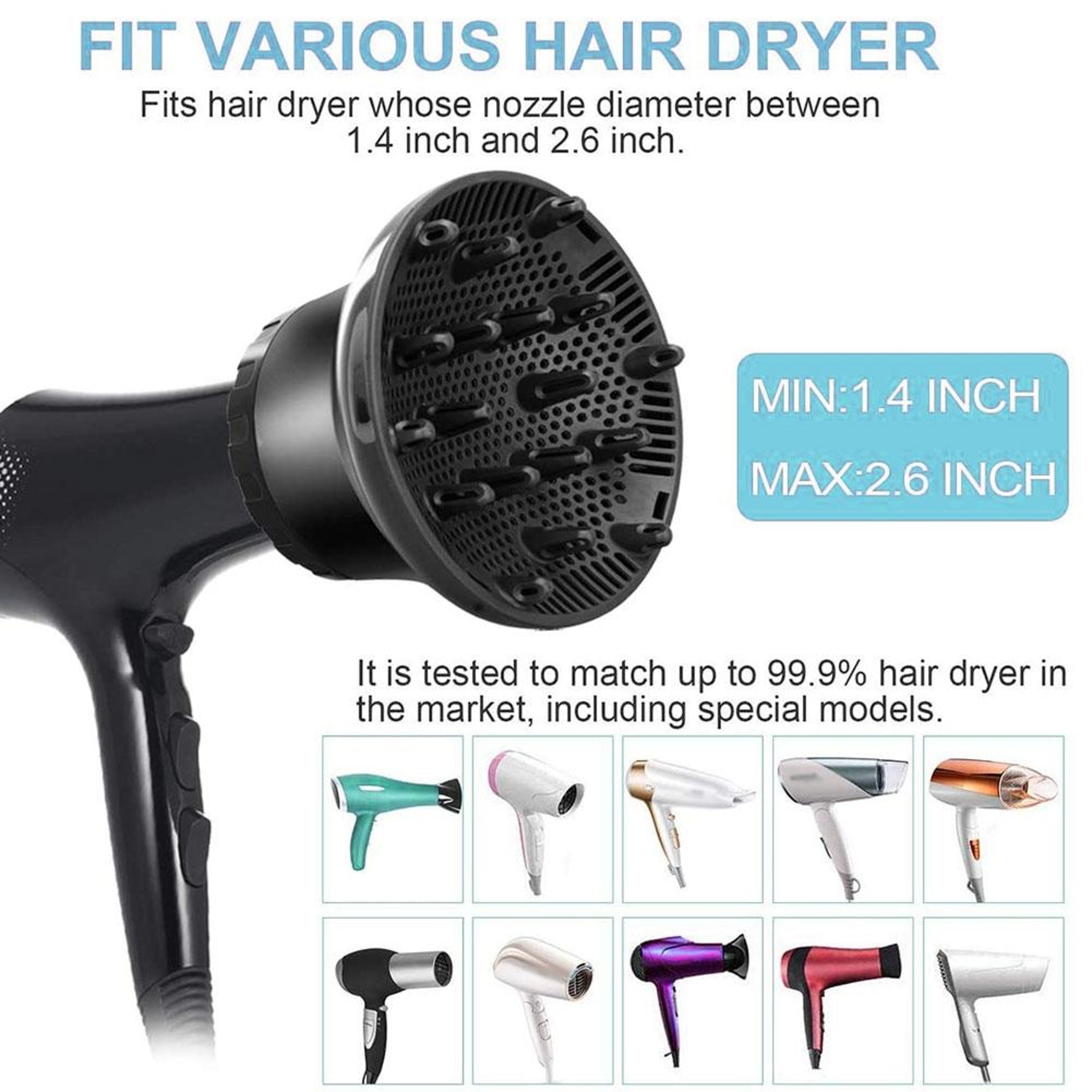 Universal Rotating Hair Diffuser For Blow Dryers Large Curl Defining Dryer Attachment 3